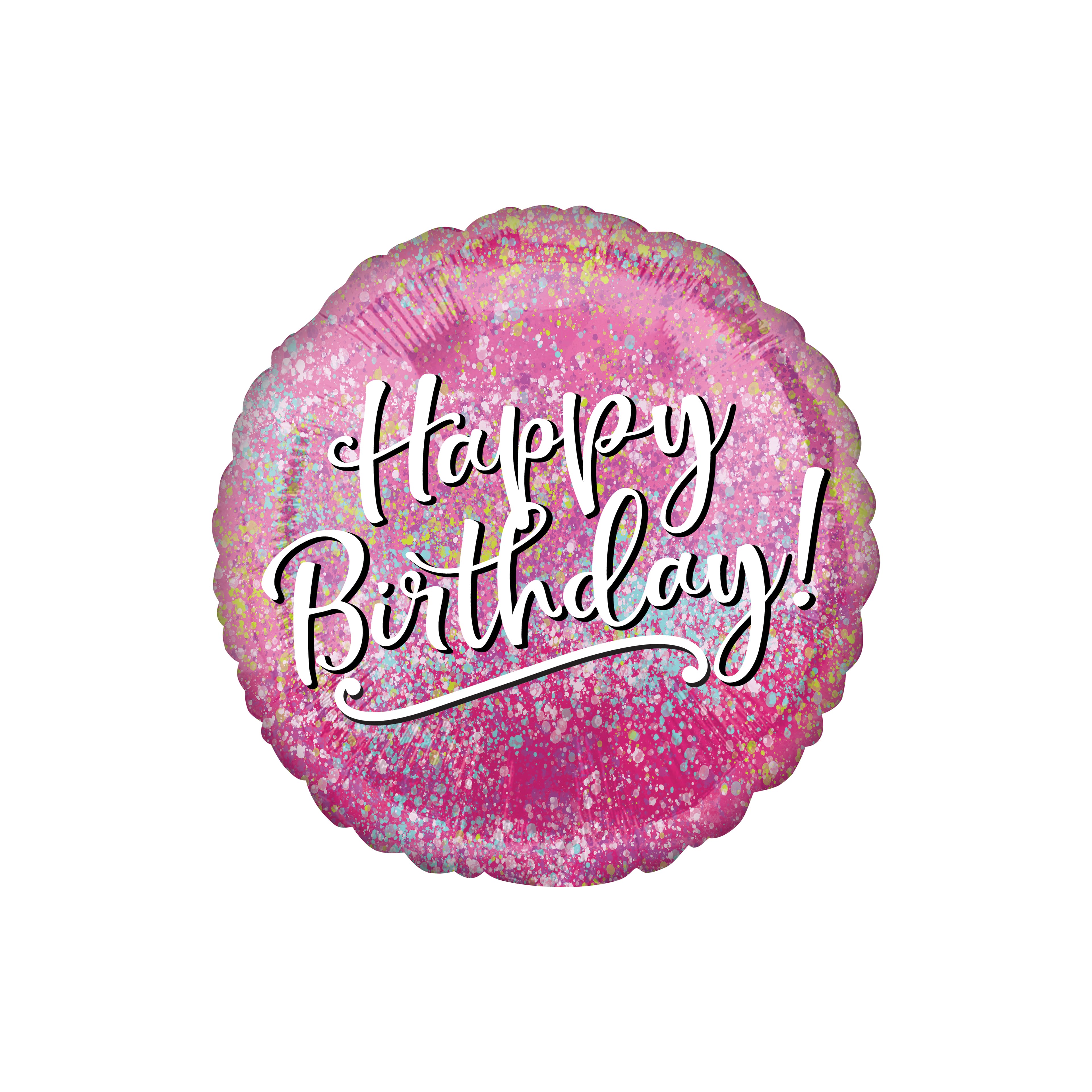 17&#x22; Pink Happy Birthday Mylar Balloon
