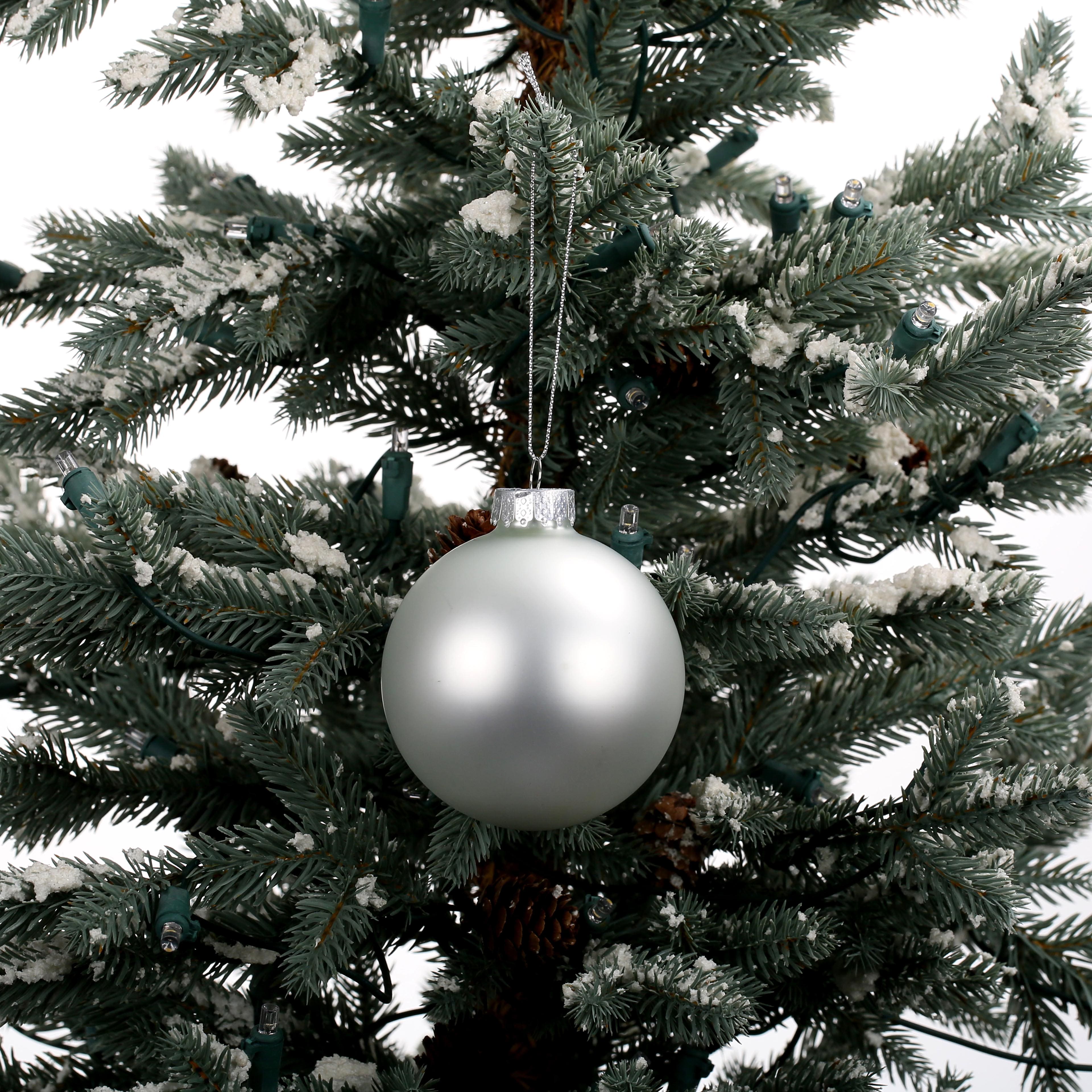 6 Pack 3&#x22; Matte Pearl White Glass Ball Ornaments by Ashland&#xAE;