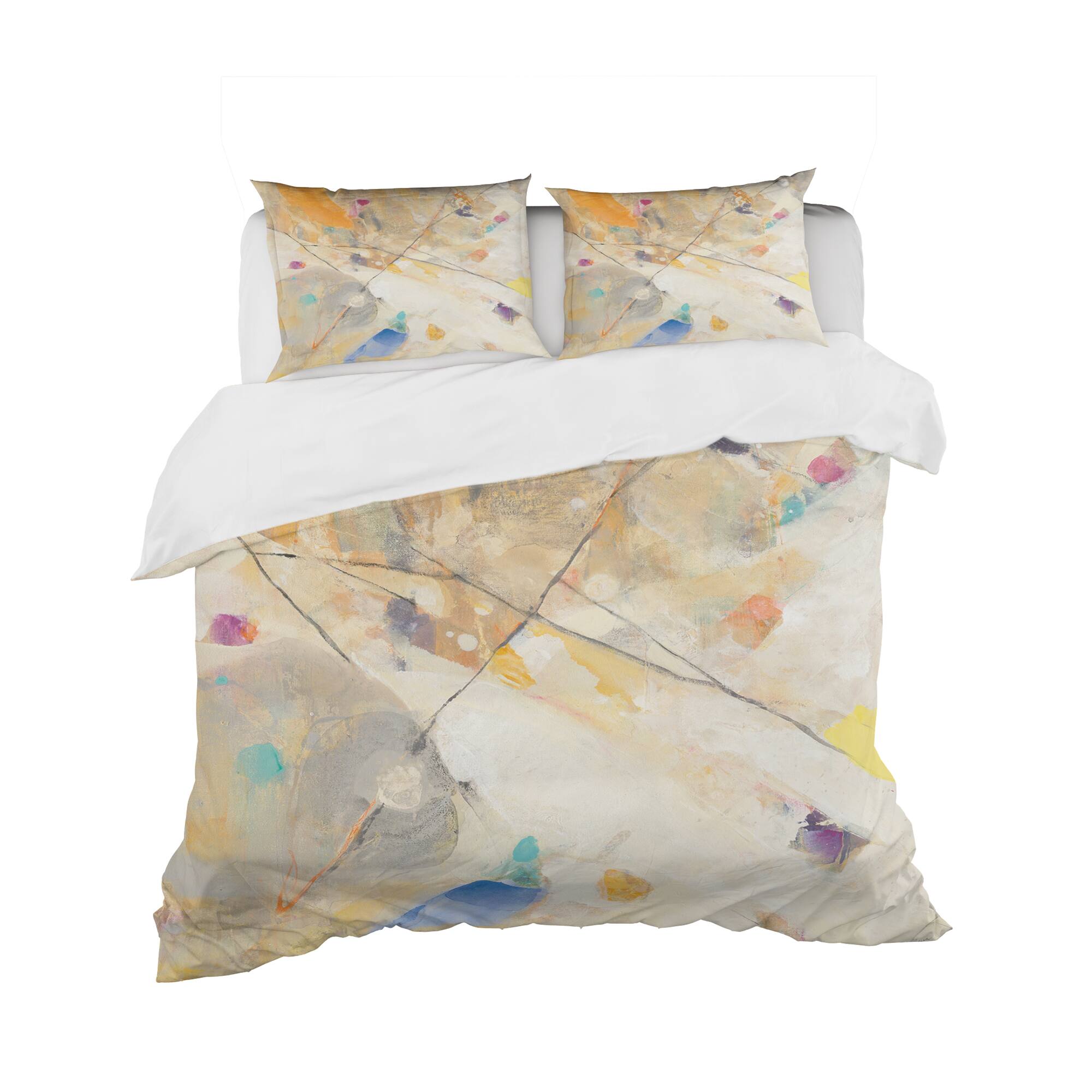 Designart &#x27;Spring Minimalist Confetti II&#x27; Geometric Bedding Set - Duvet Cover &#x26; Shams