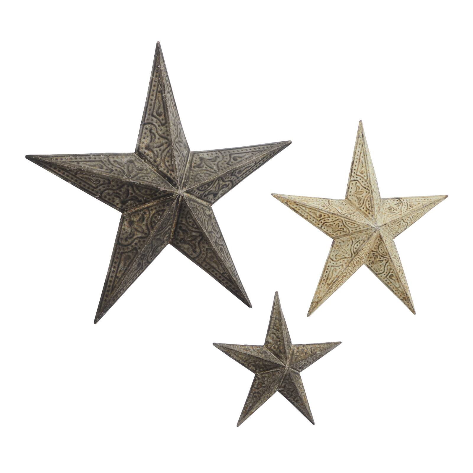 Brown Star Metal Farmhouse Outdoor Wall Décor Set, 3ct.