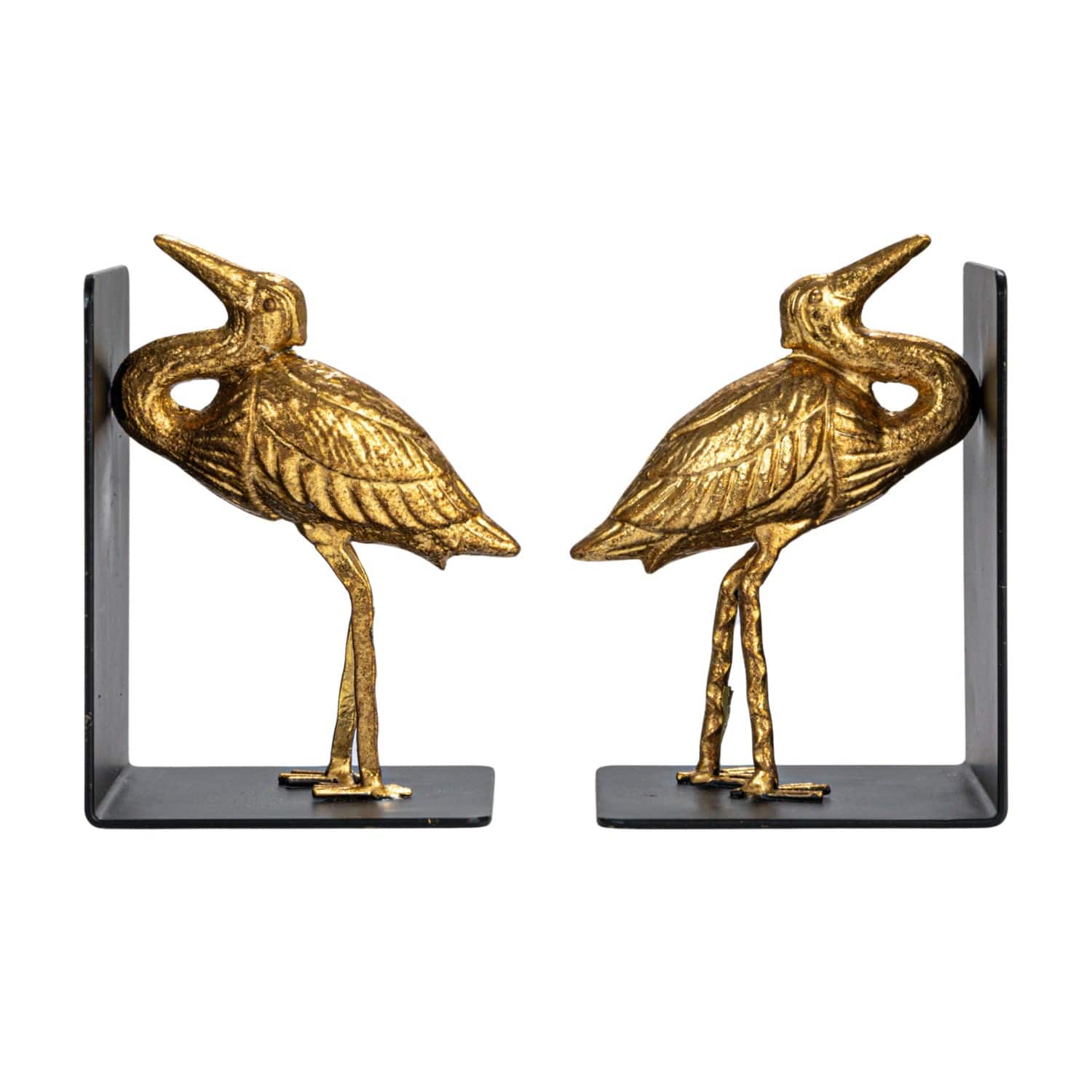 Hello Honey® 6" Gold Decorative Cast Iron Bird Bookends Set