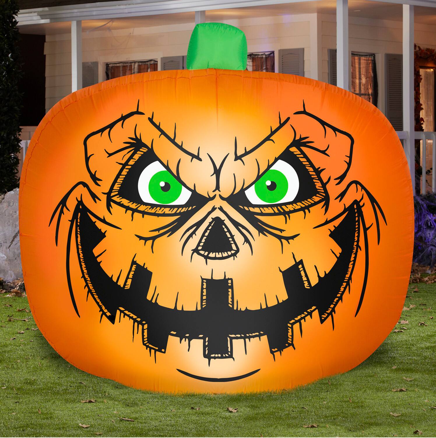 7.5ft. Airblown&#xAE; Halloween Inflatable Flat-Styled Jack-O&#x27;-Lantern with Creepy Face