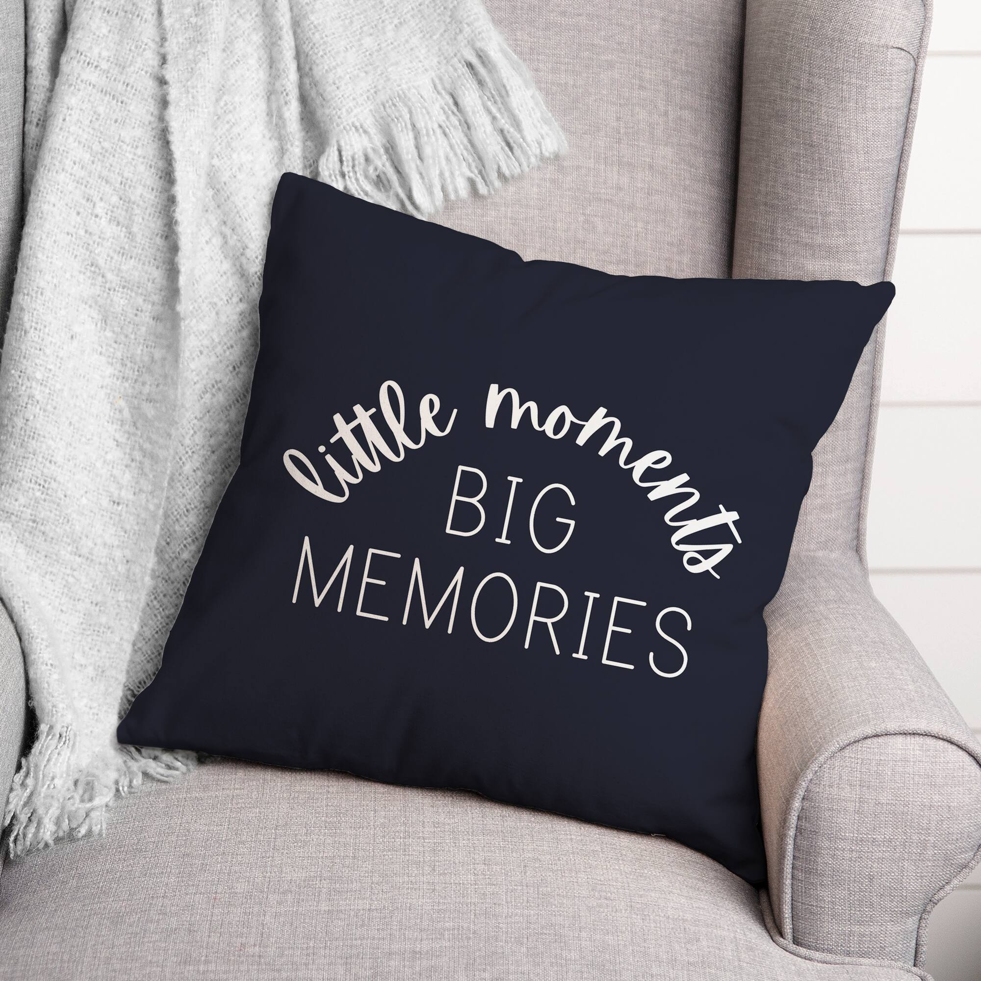 18&#x22; Little Moments Big Memories Throw Pillow