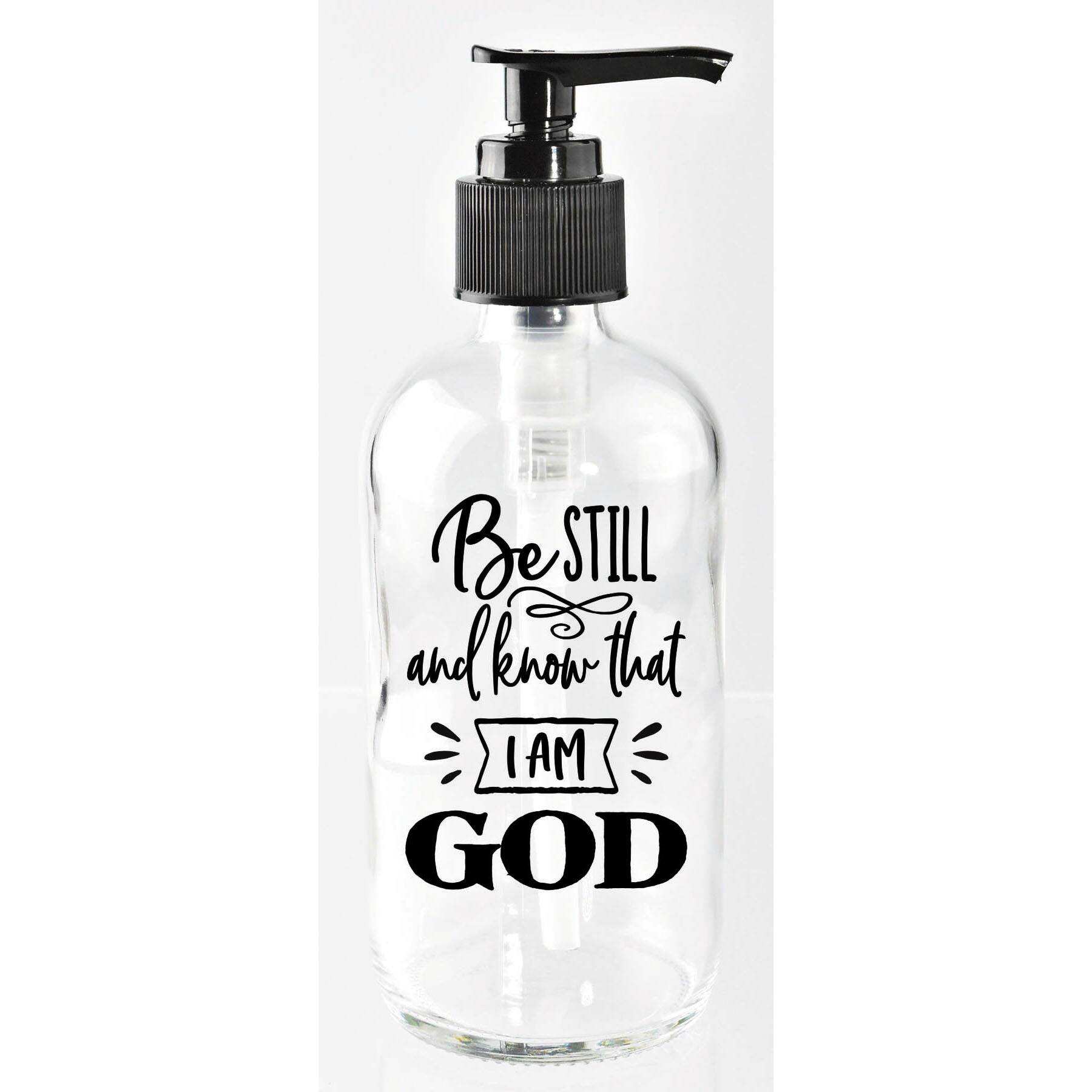 8oz. Be Still Glass Soap Dispenser