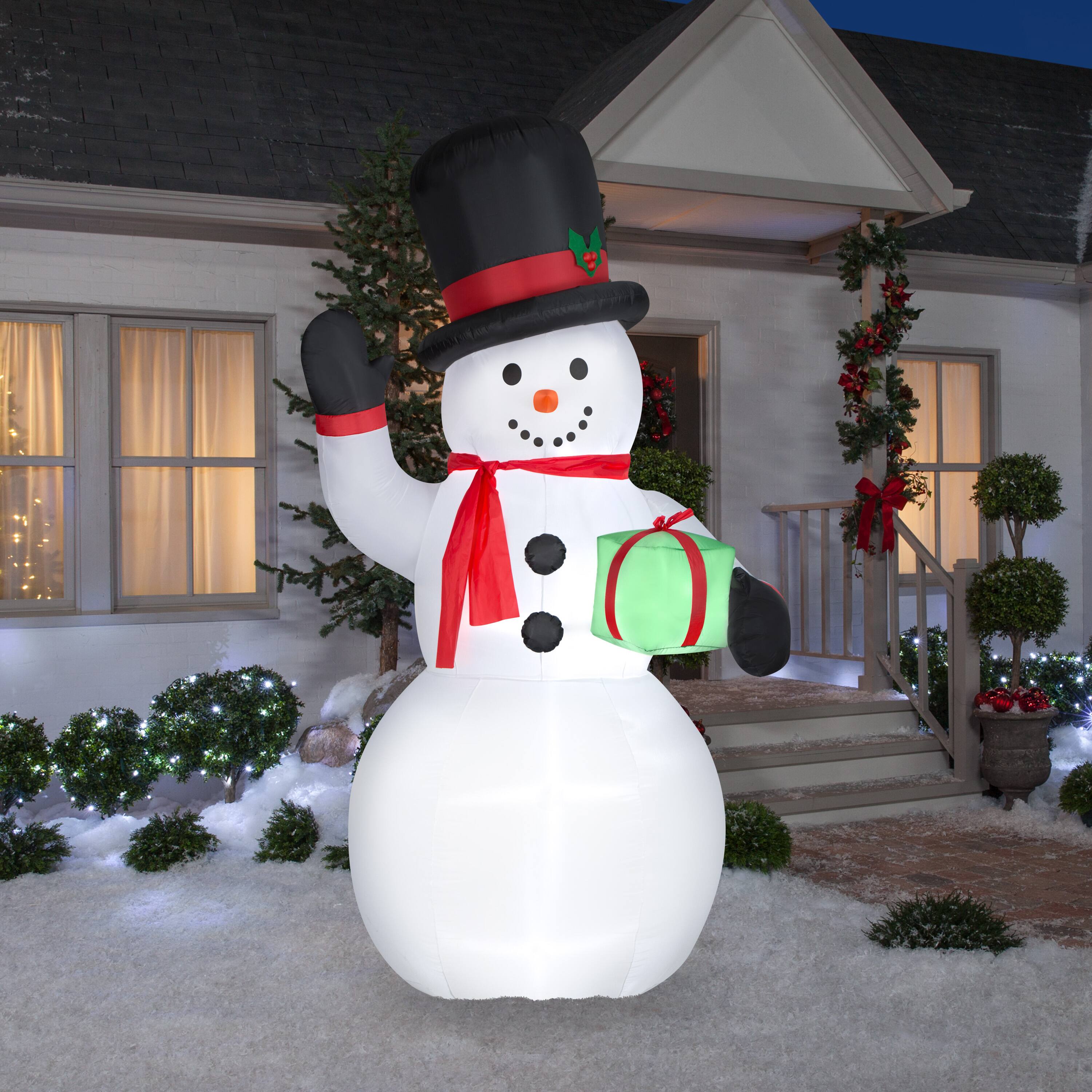 10ft. Airblown® Inflatable Christmas Snowman with Gift Box