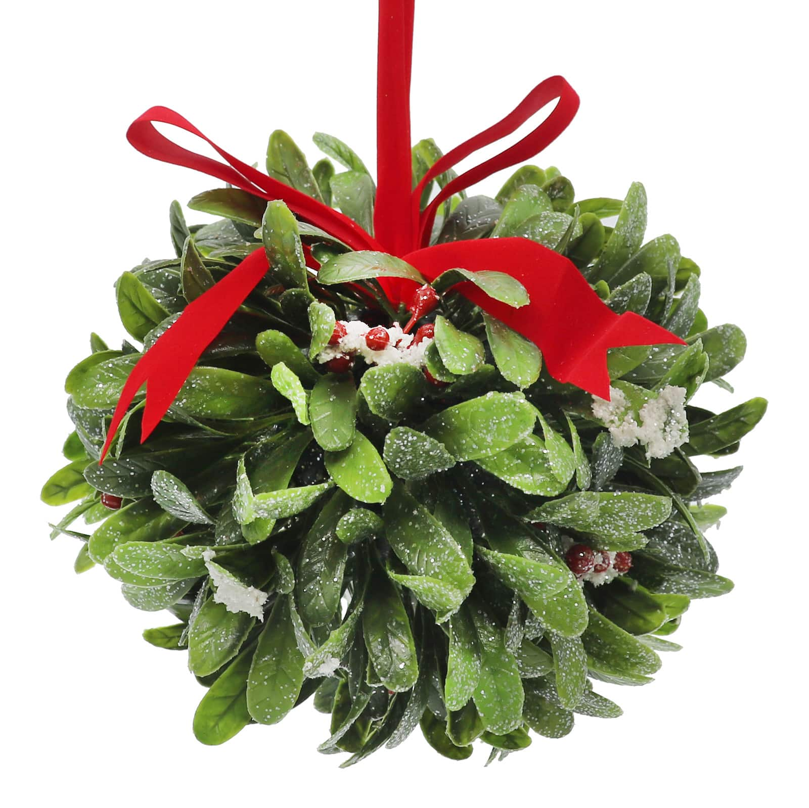 7&#x22; Hanging Frosted Mistletoe Ball by Ashland&#xAE;