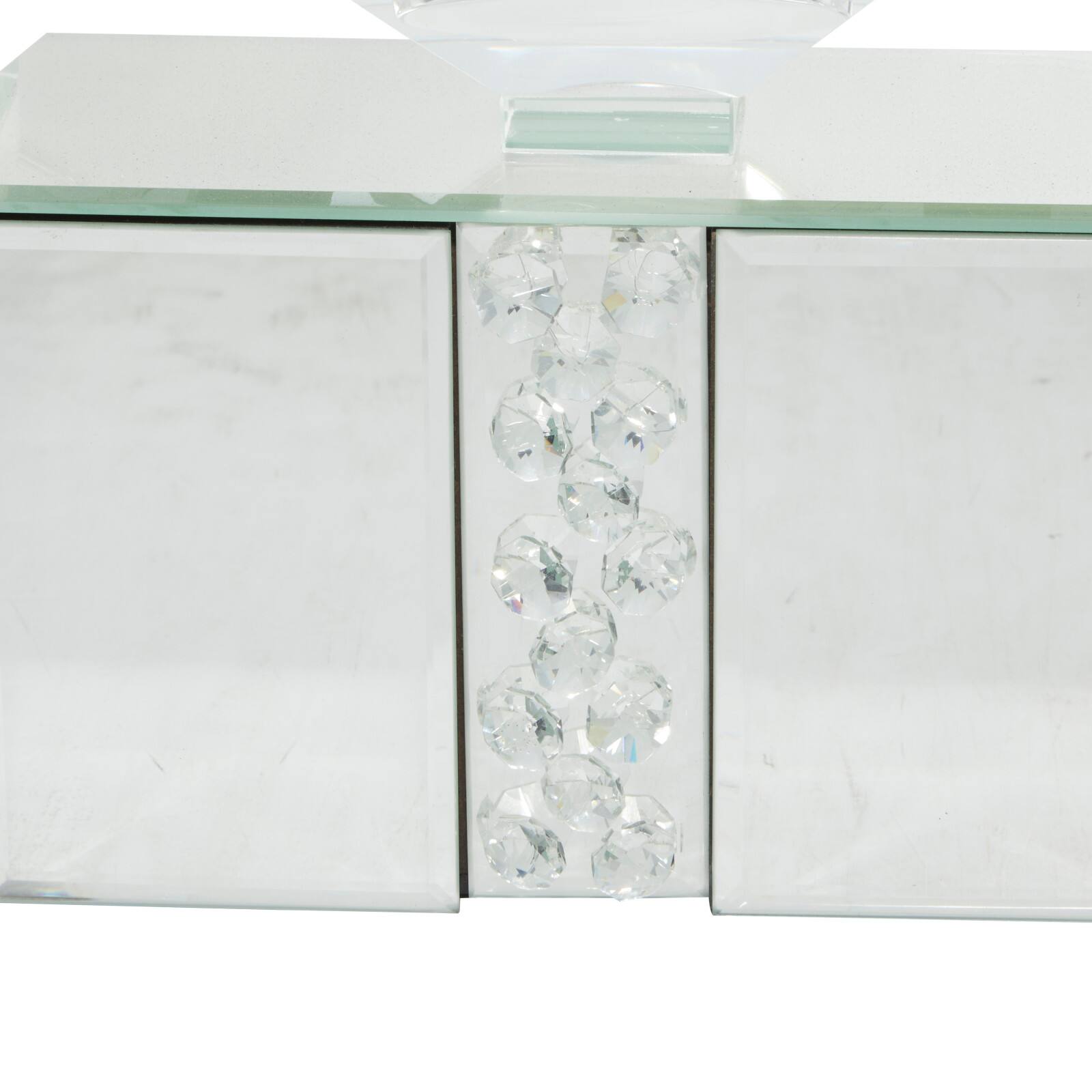 24&#x22; Clear Wood Glam Candlestick Holder