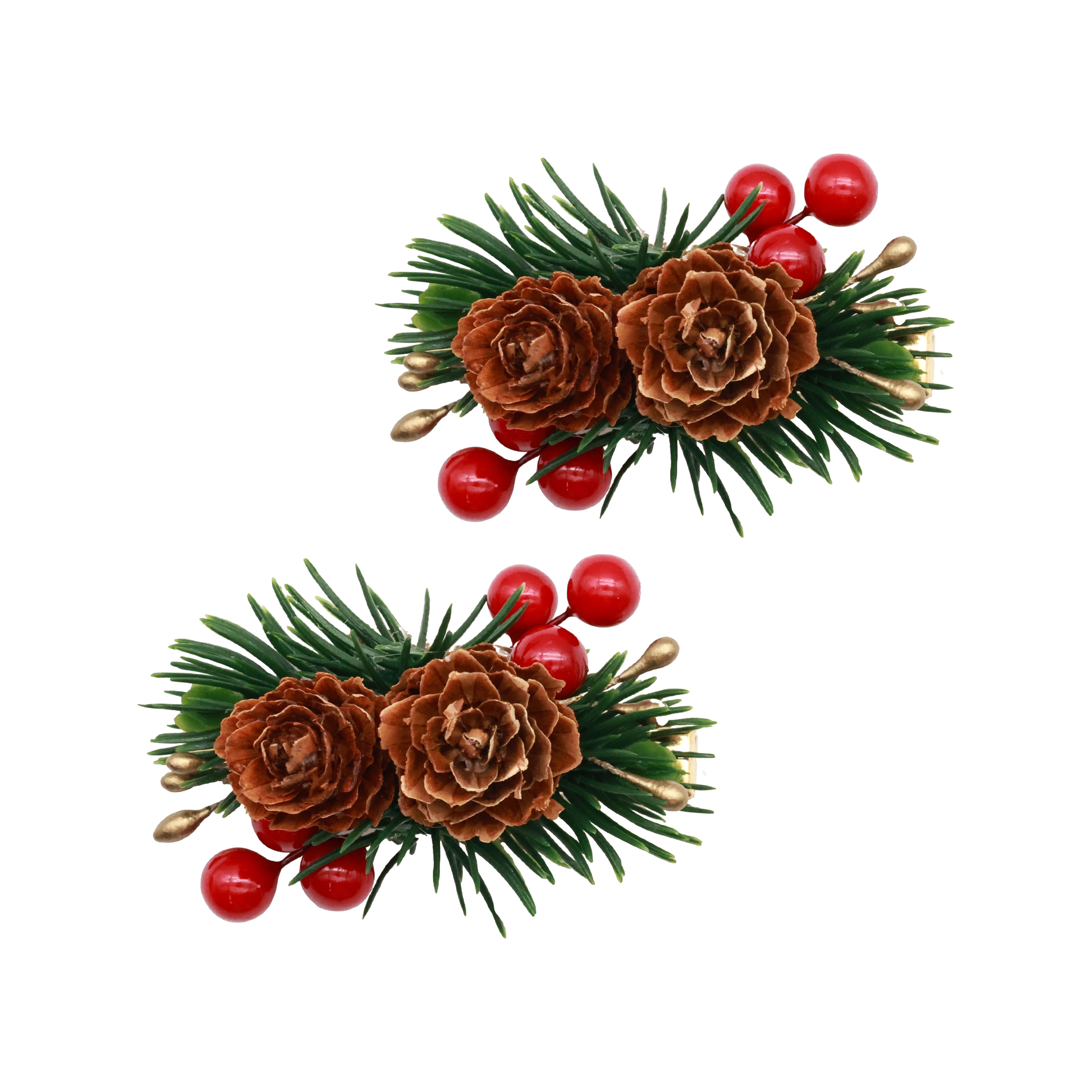 Pinecone &#x26; Berry Hair Clips, 2ct. by Celebrate It&#x2122;