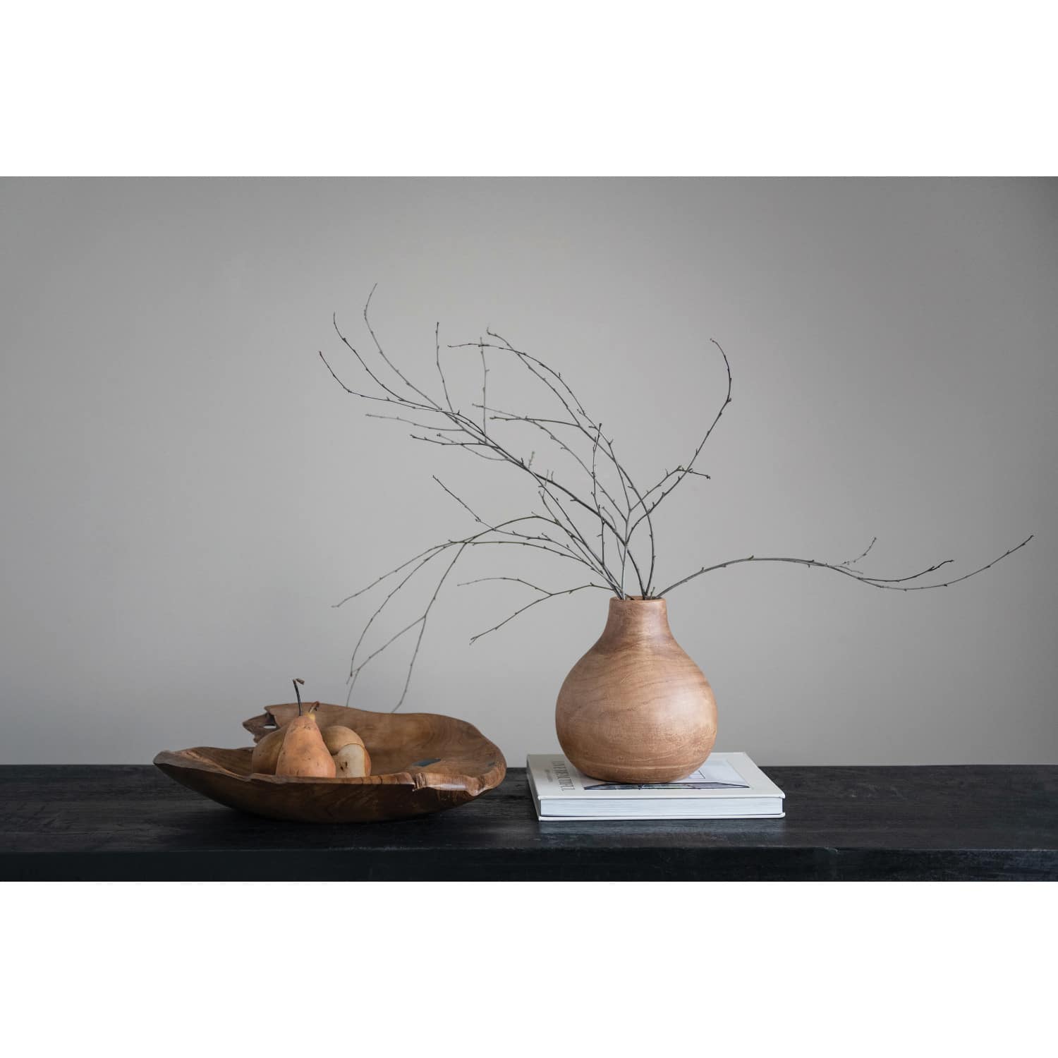 Brown Paulownia Wood Vase