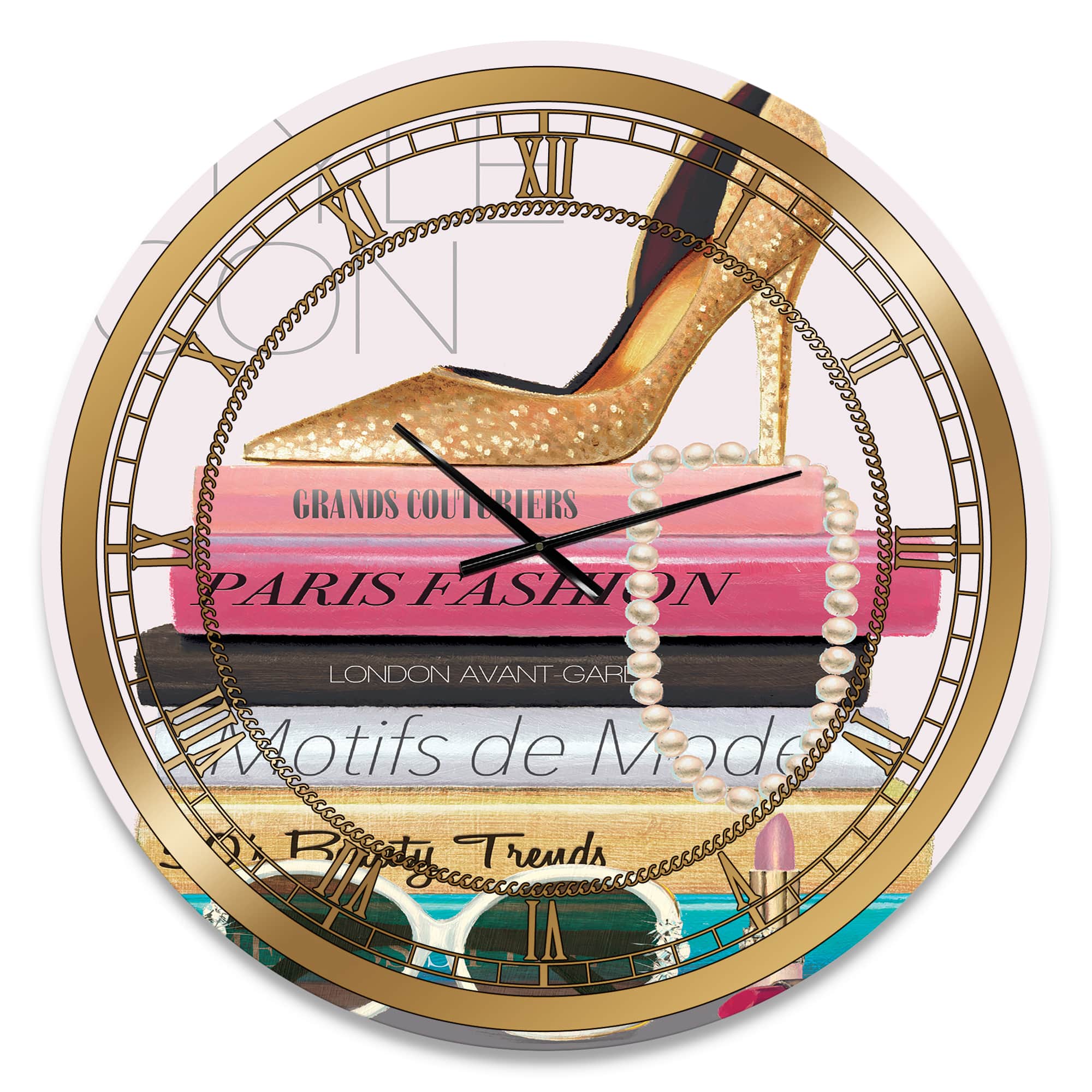 Designart 'Paris Glamourous Gold Style Iv Glam Wall Clock