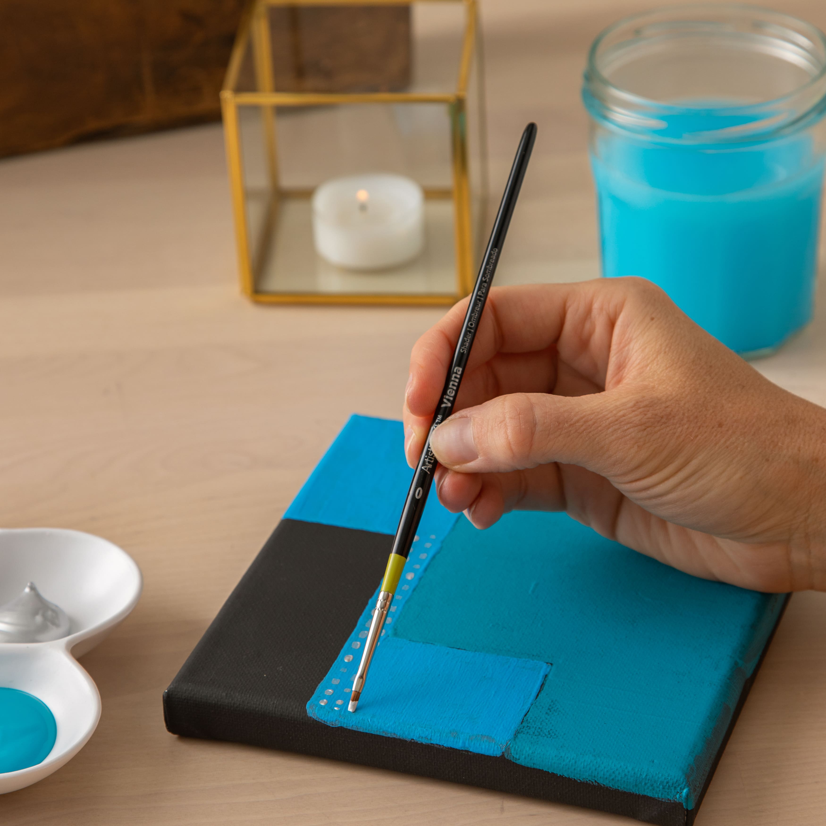 12 Pack: Vienna Golden Taklon Short Handle Flat Shader Brush by Artist's Loft™