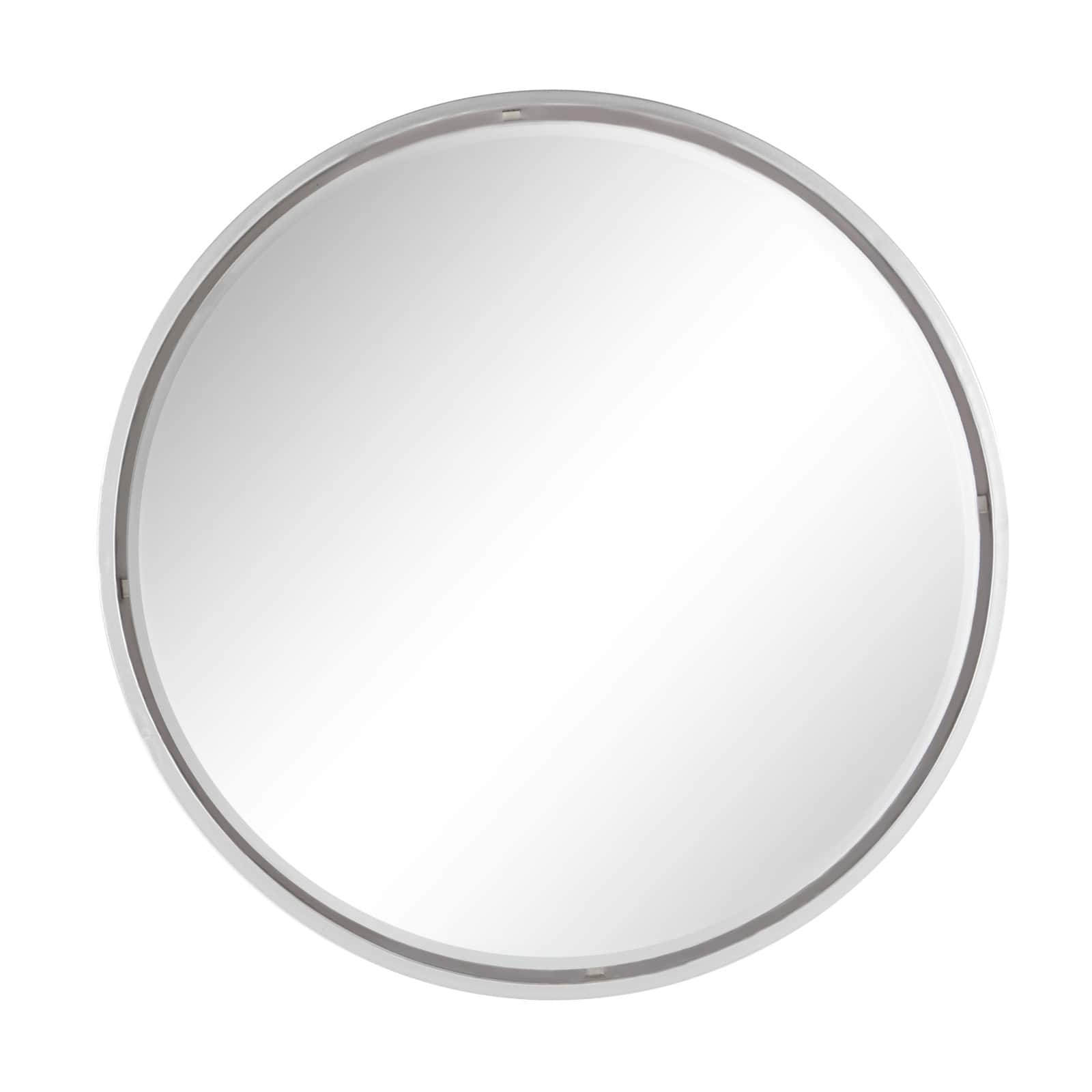 30" Silver Contemporary Metal Wall Mirror