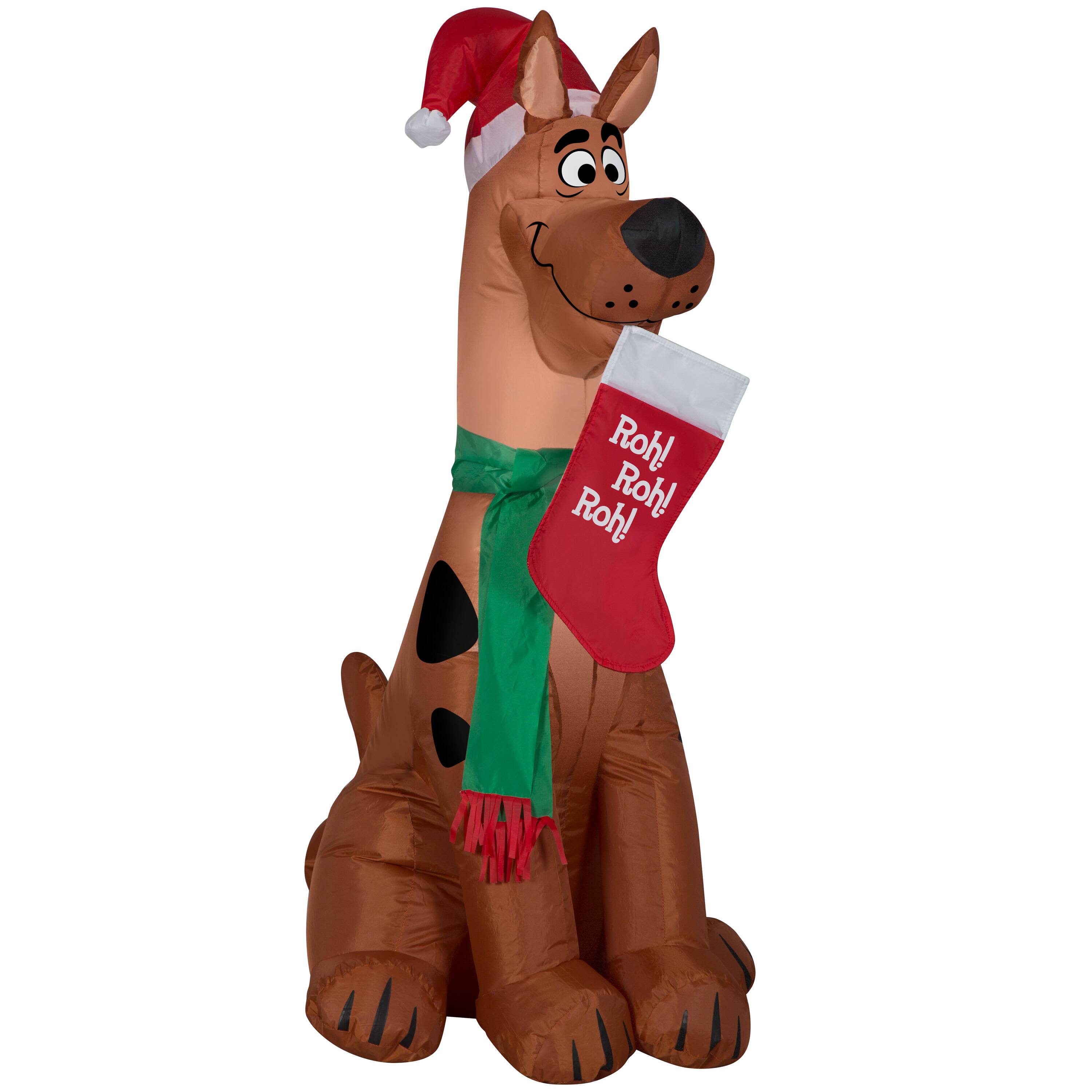 3.5ft. Airblown&#xAE; Inflatable Scooby with Santa Hat &#x26; Stocking