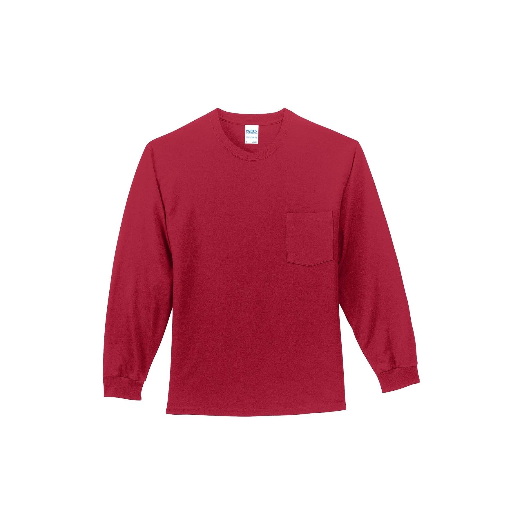 Port & Company® Tall Long Sleeve Essential Pocket T-Shirt