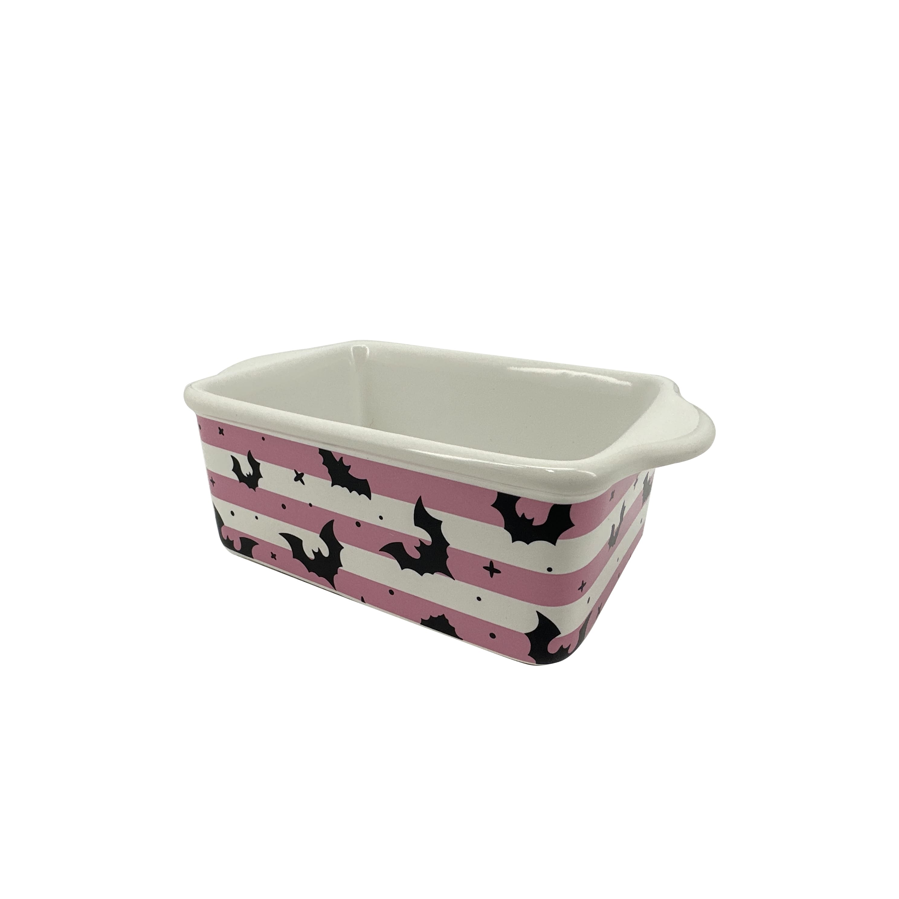 Pink &#x26; White Striped Bats Mini Loaf Pan by Makery&#x2122;