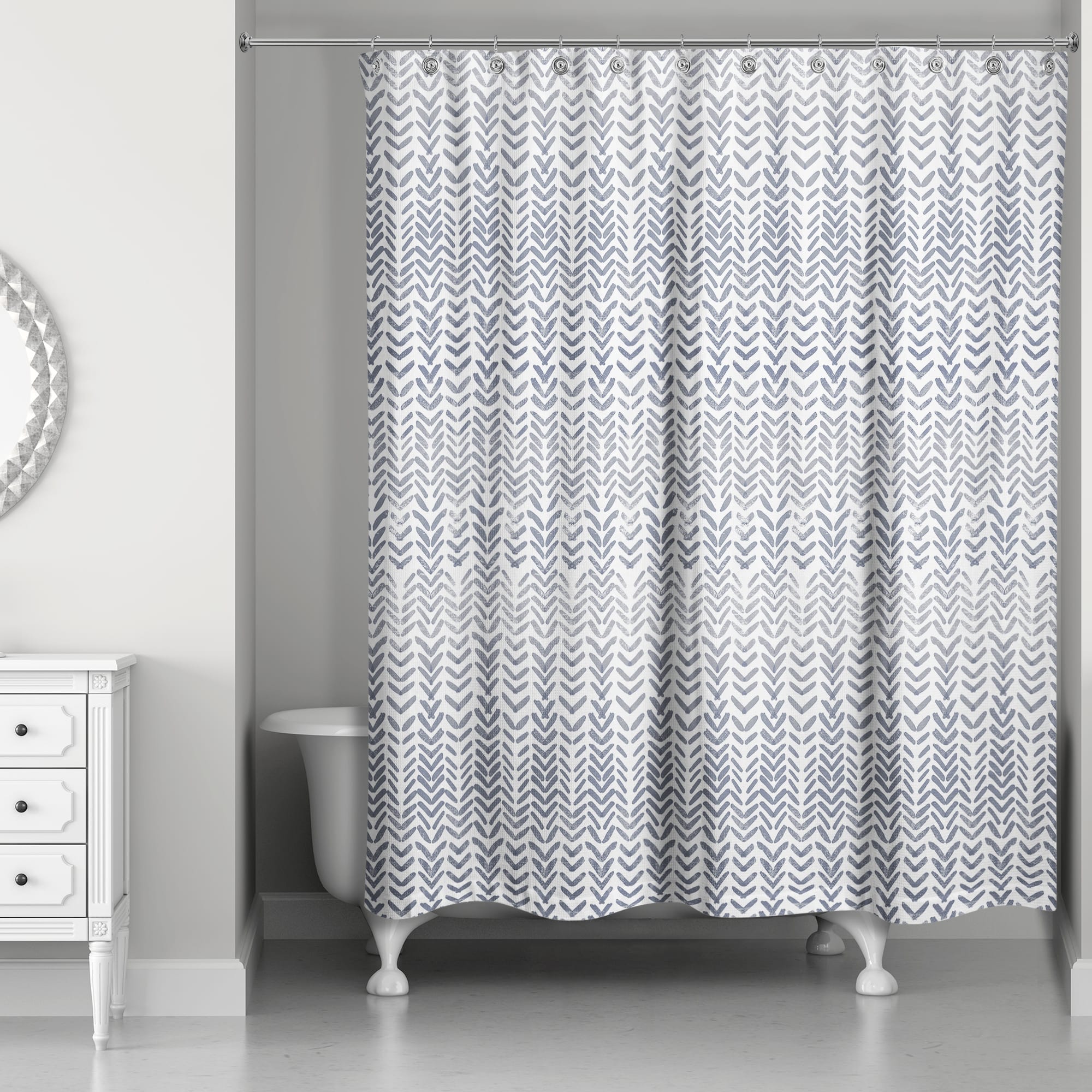 Herringbone Pattern 71" x 74" Shower Curtain
