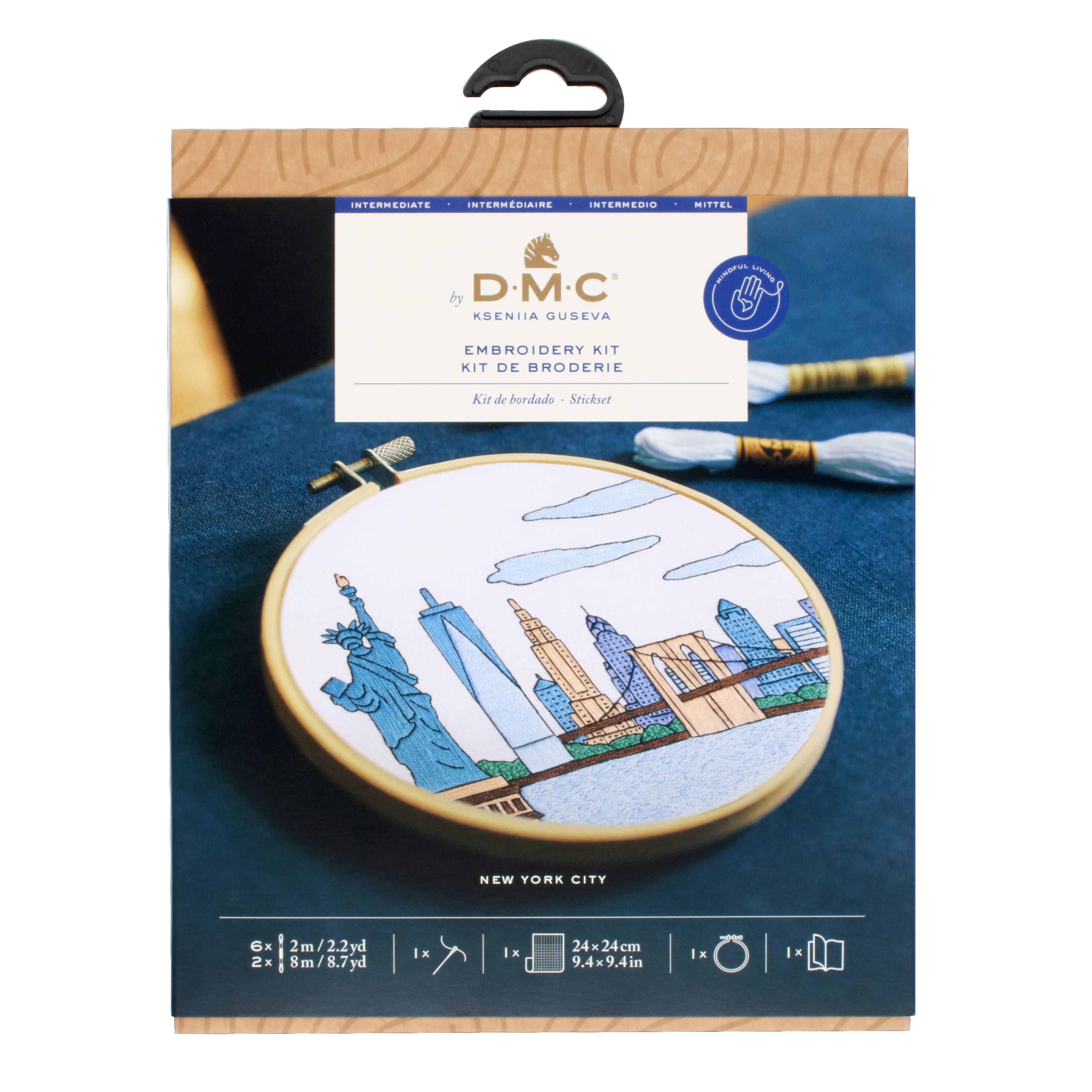 DMC&#xAE; NYC Intermediate Embroidery Kit with Hoop