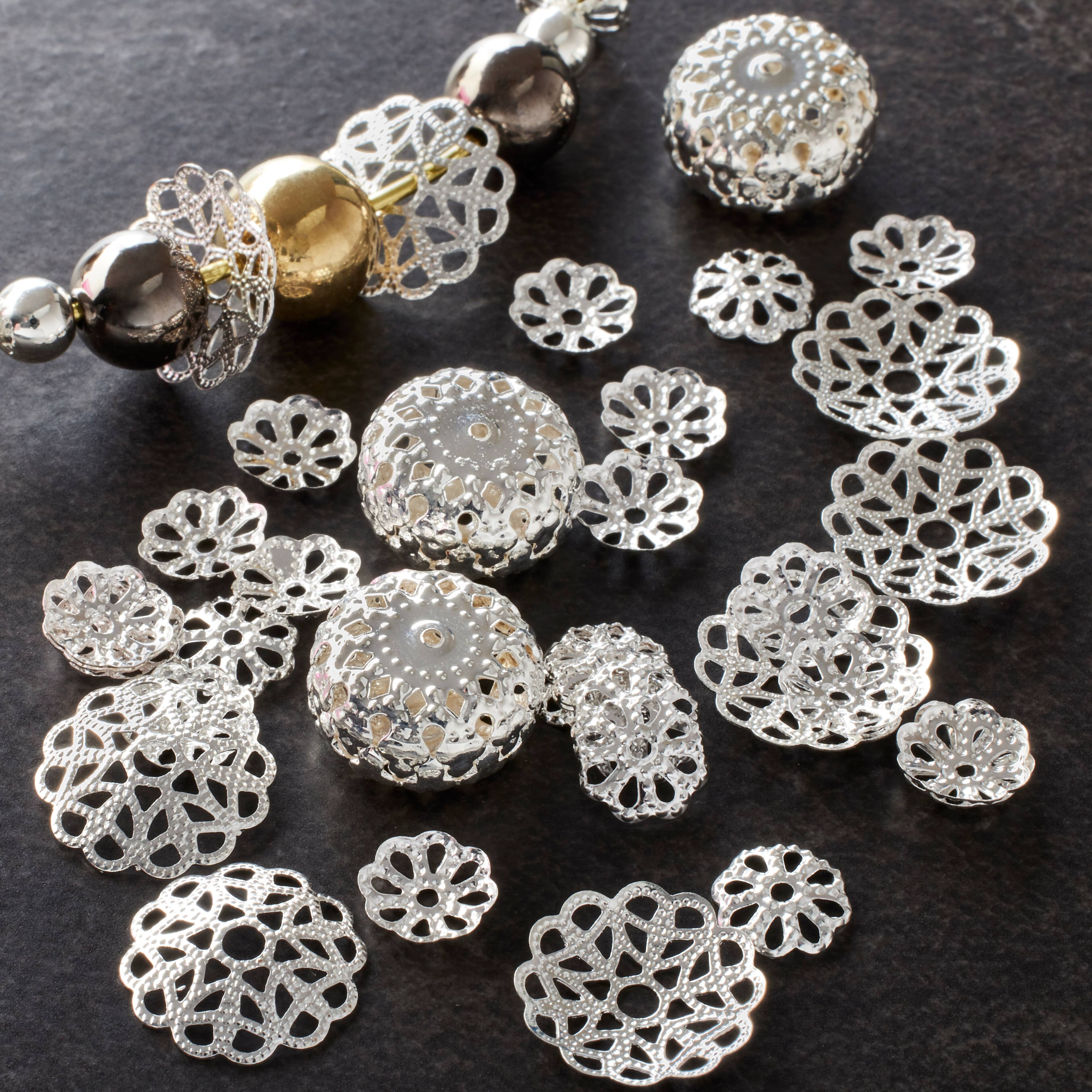12 Packs: 82 ct. (984 total) Silver Filigree Bead Caps by Bead Landing™