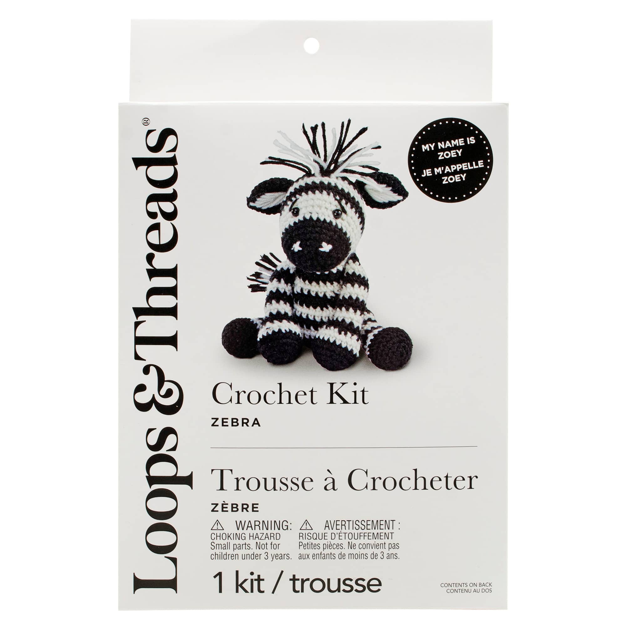 6 Pack: Intermediate Zebra Amigurumi Crochet Kit by Loops &#x26; Threads&#xAE;