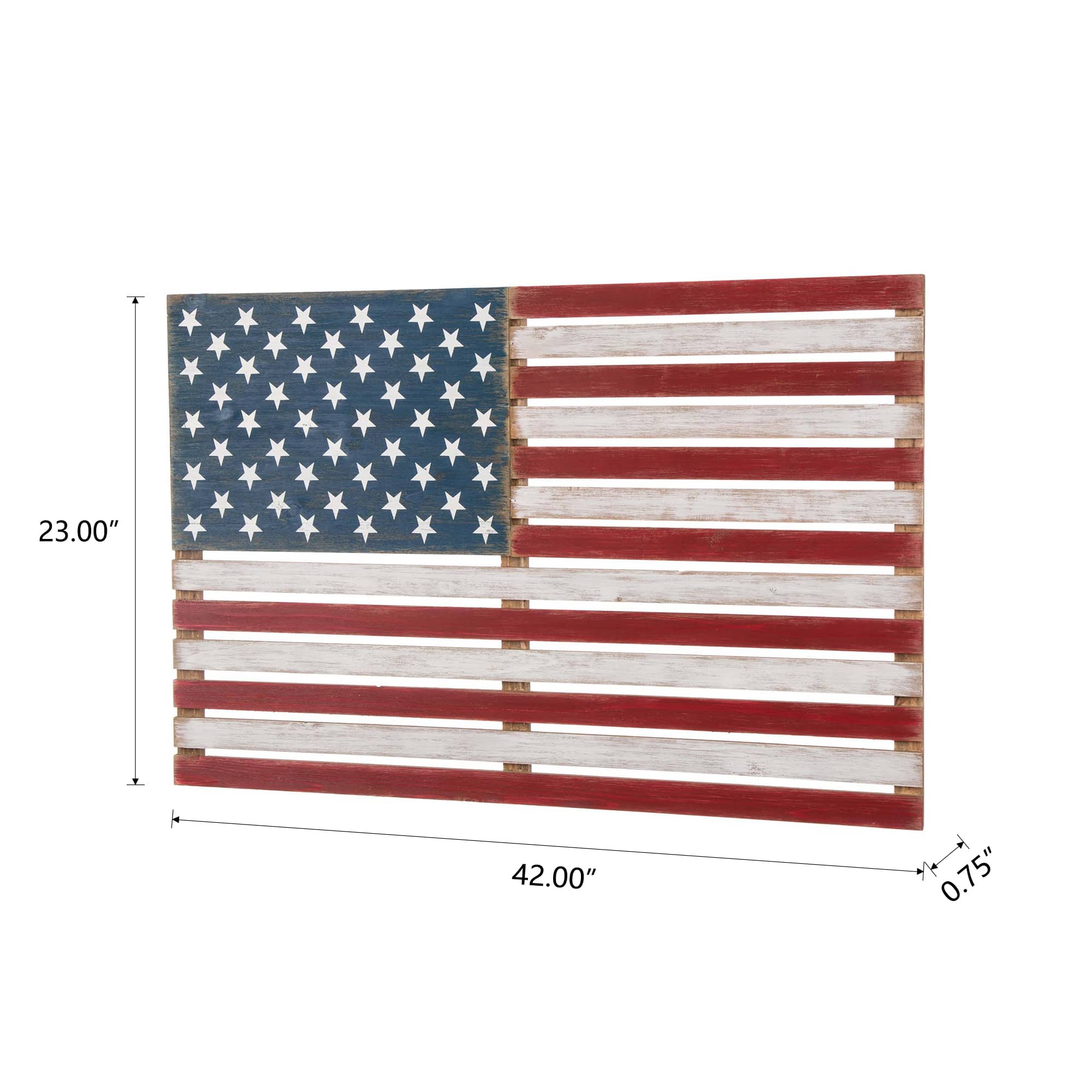 Glitzhome&#xAE; Wooden American Flag Hanging Wall Decor