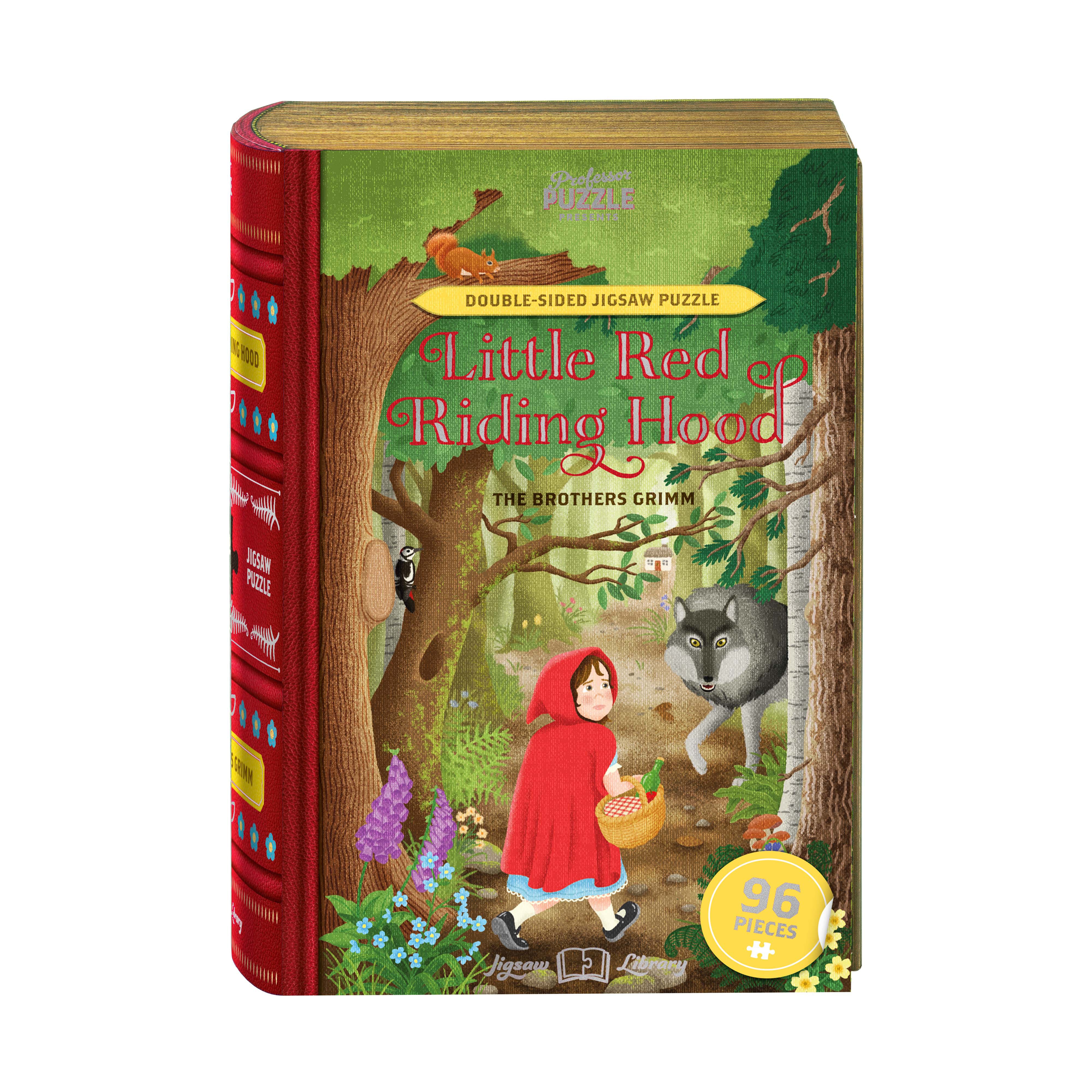 The Brothers Grimm&#x27;s Little Red Riding Hood Double-Sided Jigsaw Puzzle: 96 Pcs