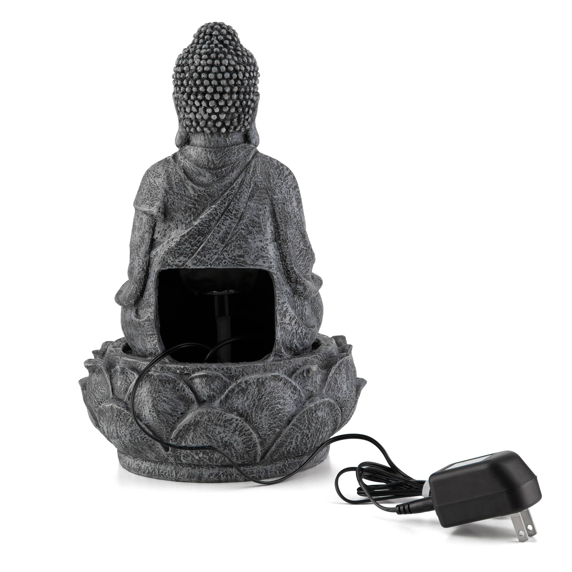 Glitzhome® 12" Zen-Style LED Tabletop Fountain with Pump