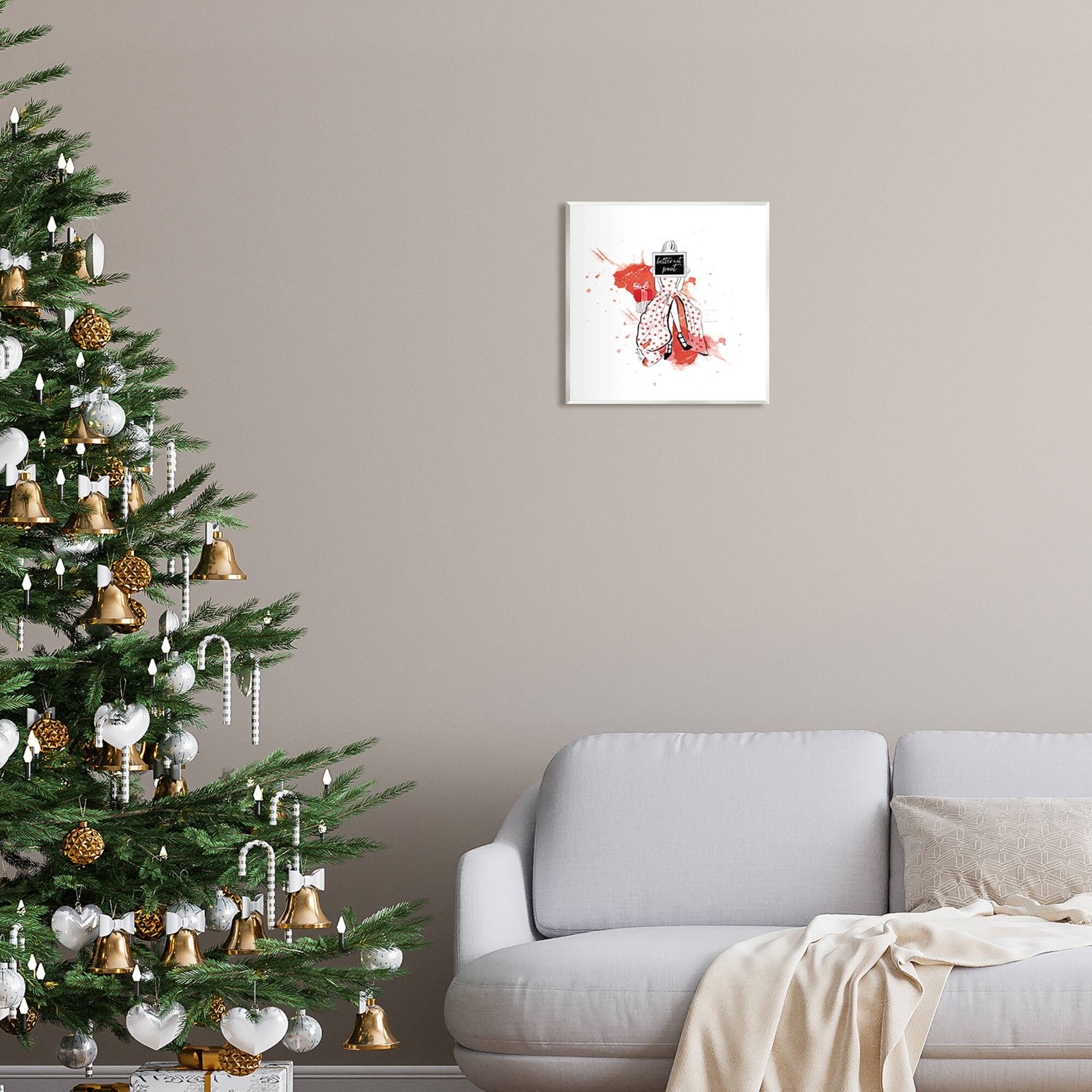 Stupell Industries Better Not Pout Holiday Fashion Wall Plaque Art