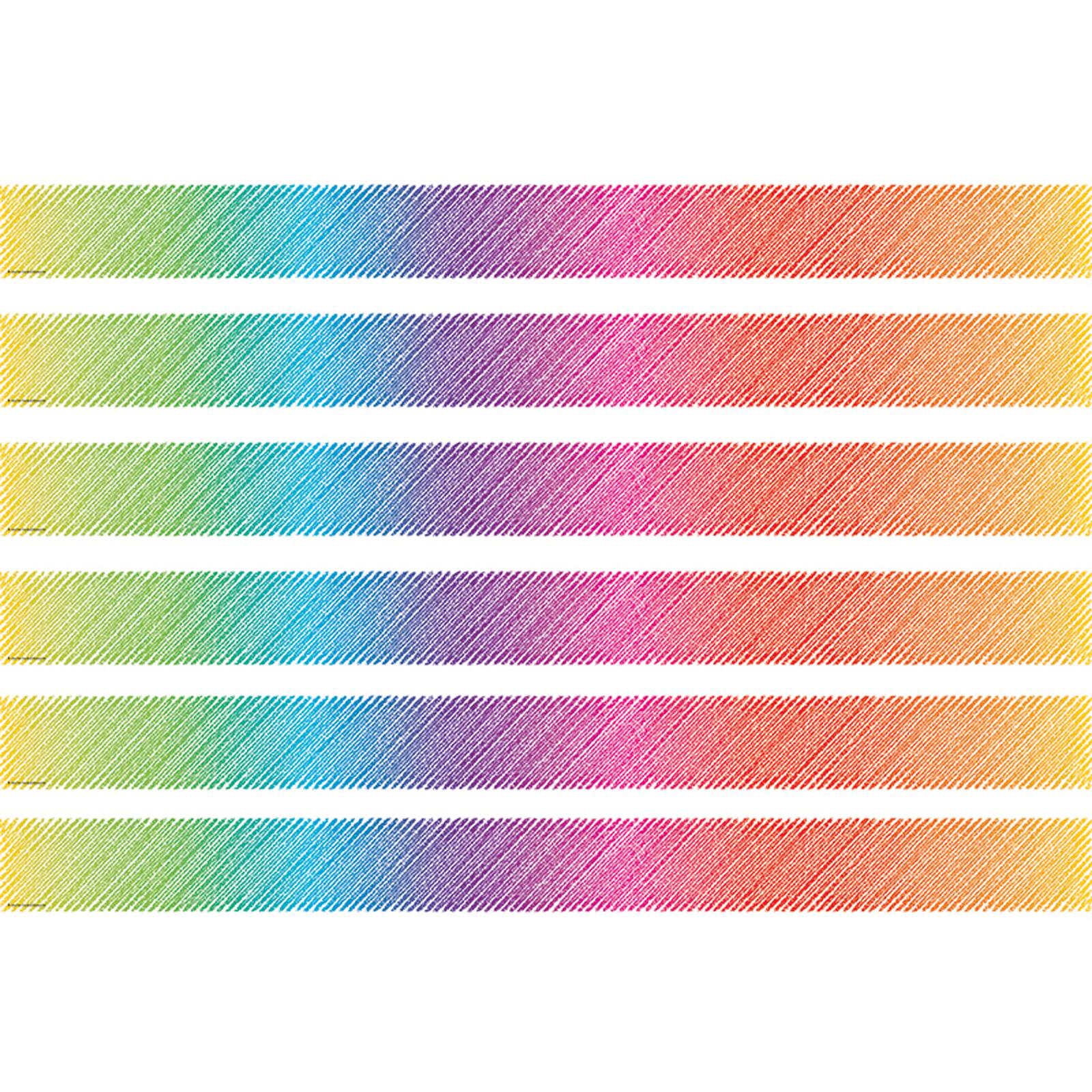Teacher Created Resources Colorful Scribble Straight Border Trim, 210ft.