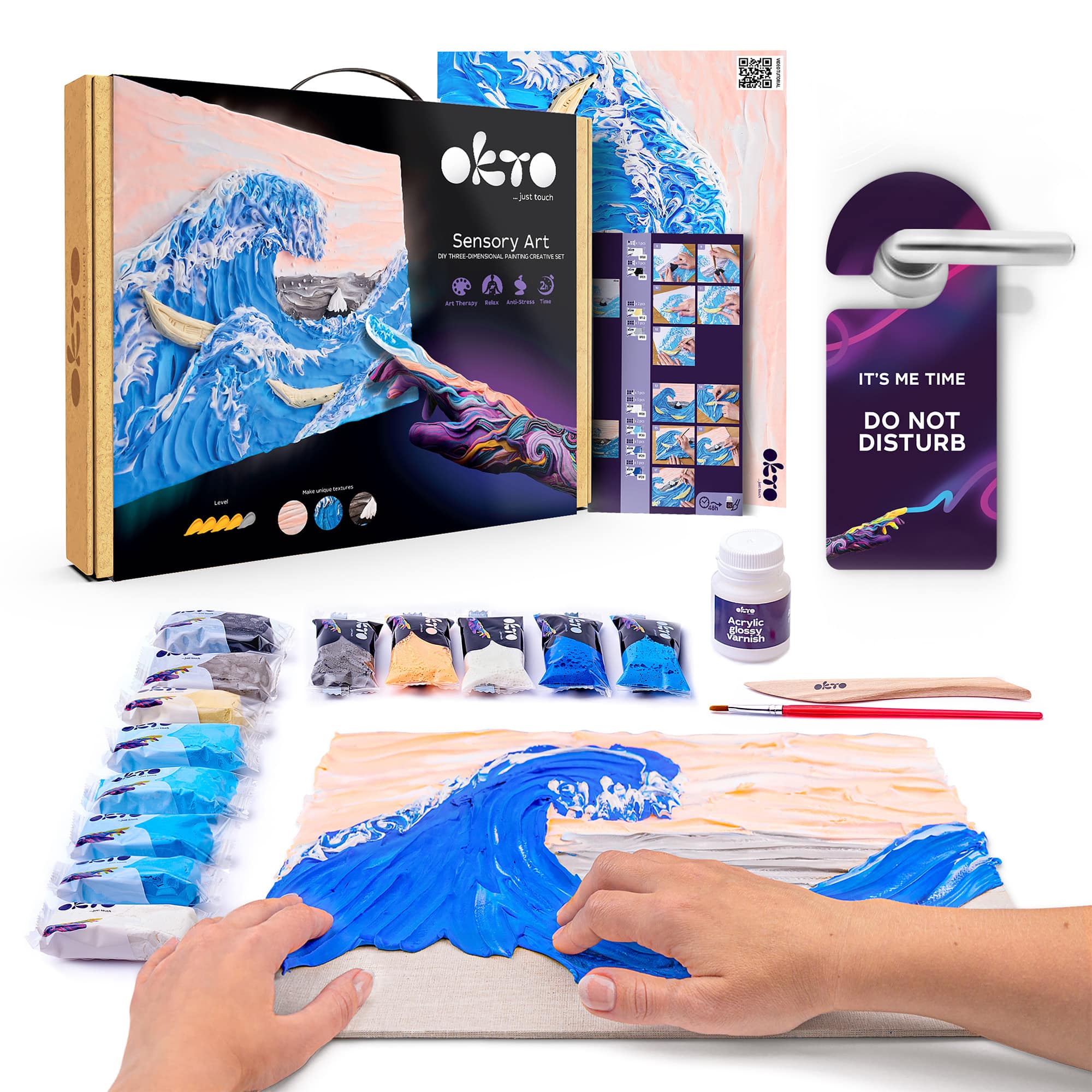 OKTO Sensory Art 3D Hokusai The Great Wave Clay Painting Kit