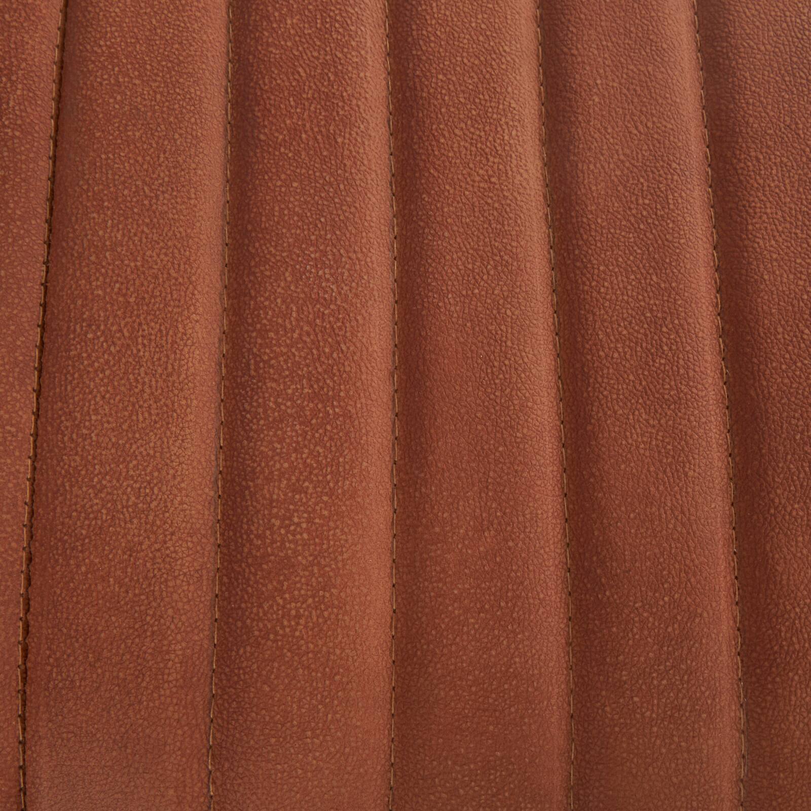 4ft. Brown Leather Upholstered Bench with Hairpin Legs