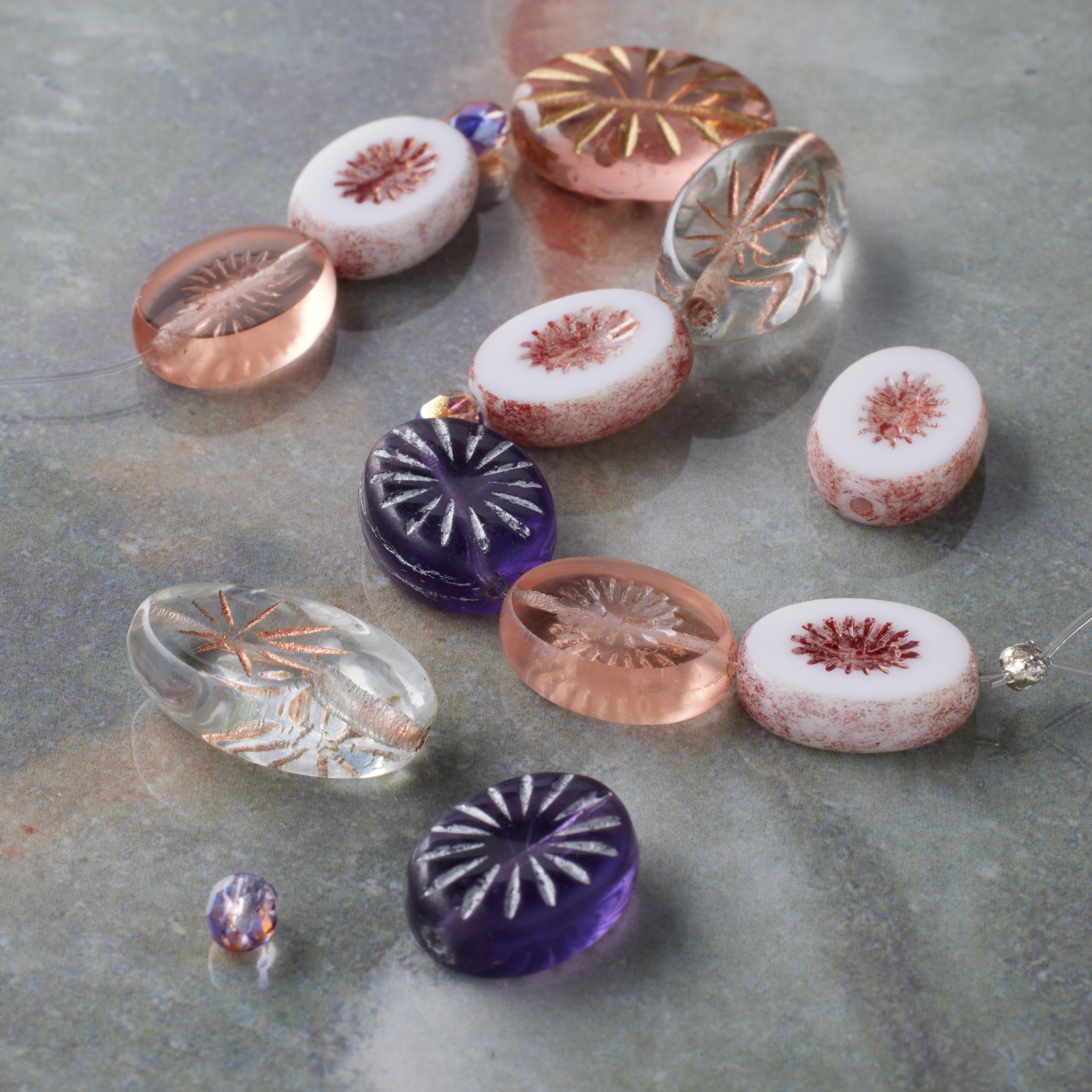 Vintage Rose Czech Glass Oval Bead Mix by Bead Landing&#x2122;