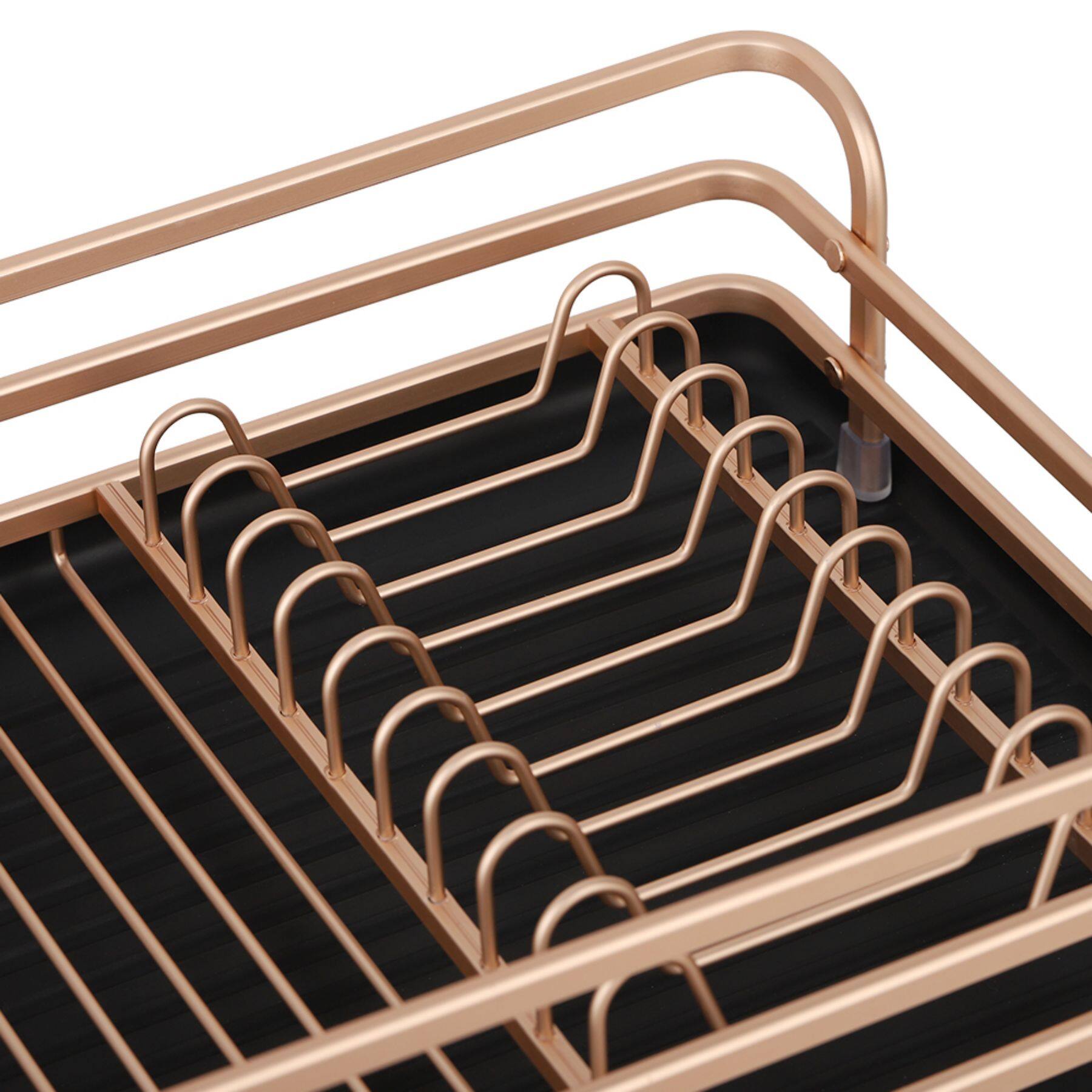 NEX™ Rose Gold Aluminum Compact Dish Drying Rack