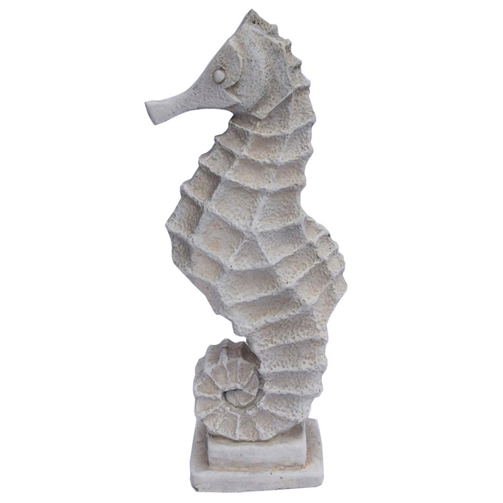 Santa&#x27;s Workshop 16.5&#x22; Antique White Sea Horse D&#xE9;cor