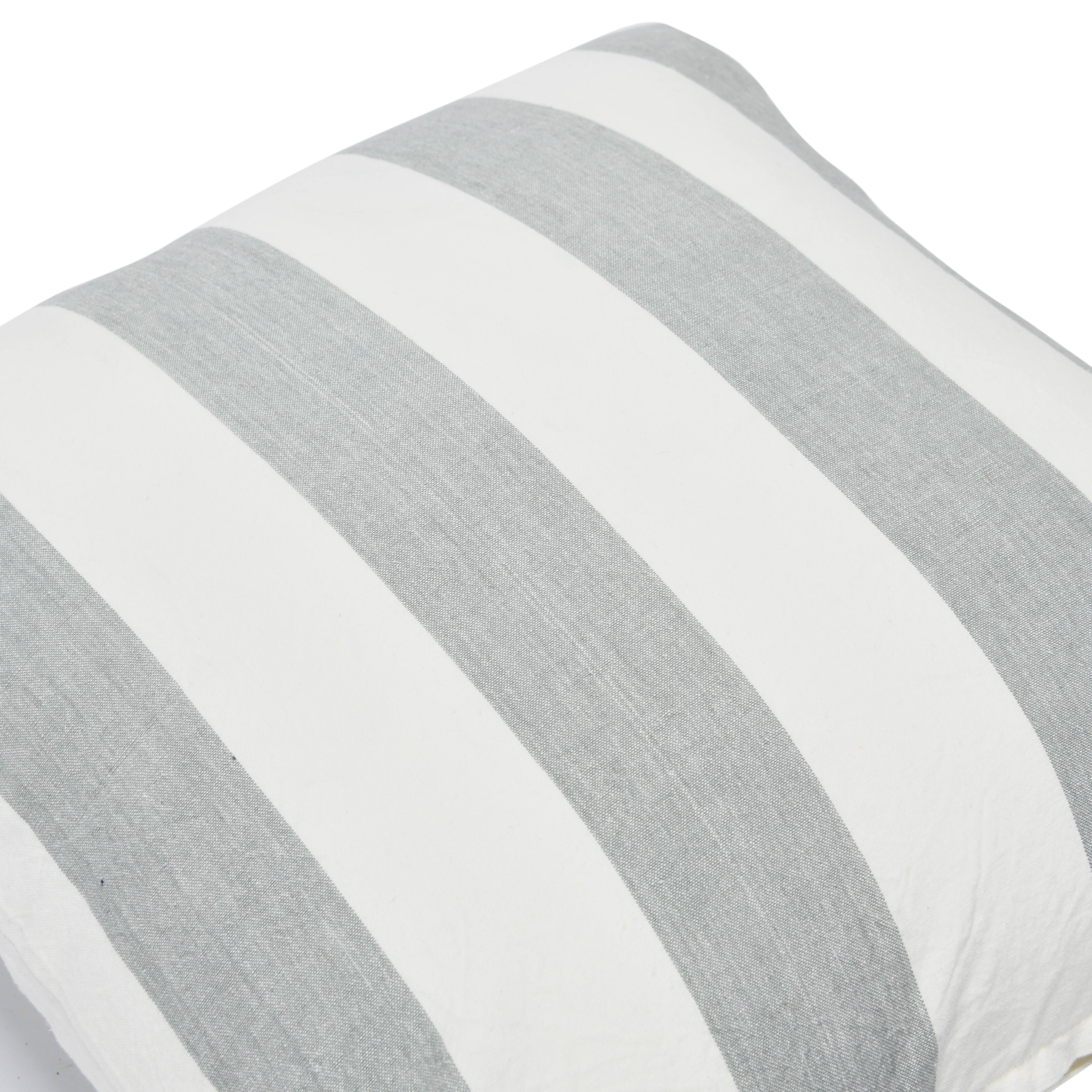 Hello Honey&#xAE; 20&#x27;&#x27; Square Gray Striped Cotton Pillow Cover
