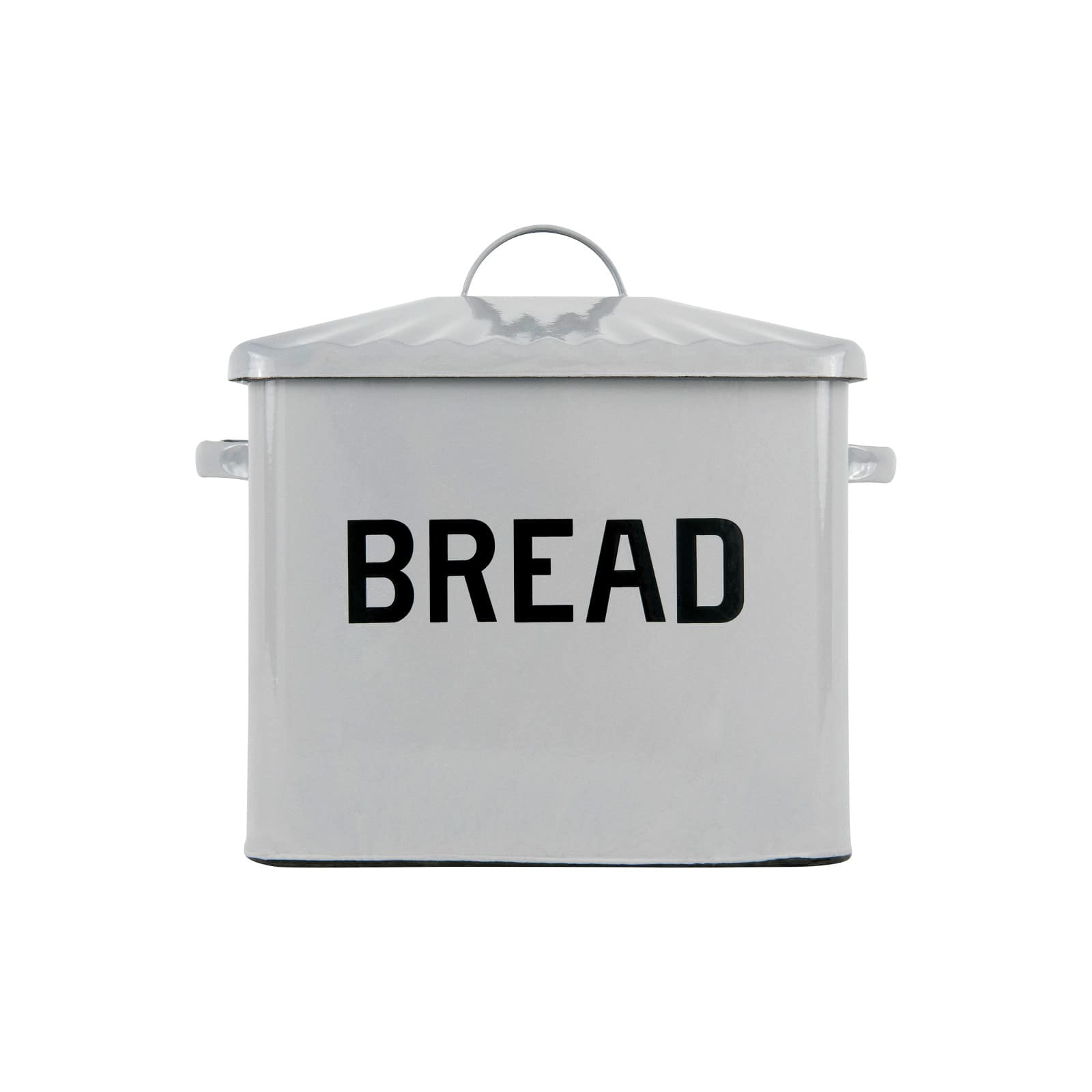 Enameled Metal Distressed "BREAD" Box with Lid