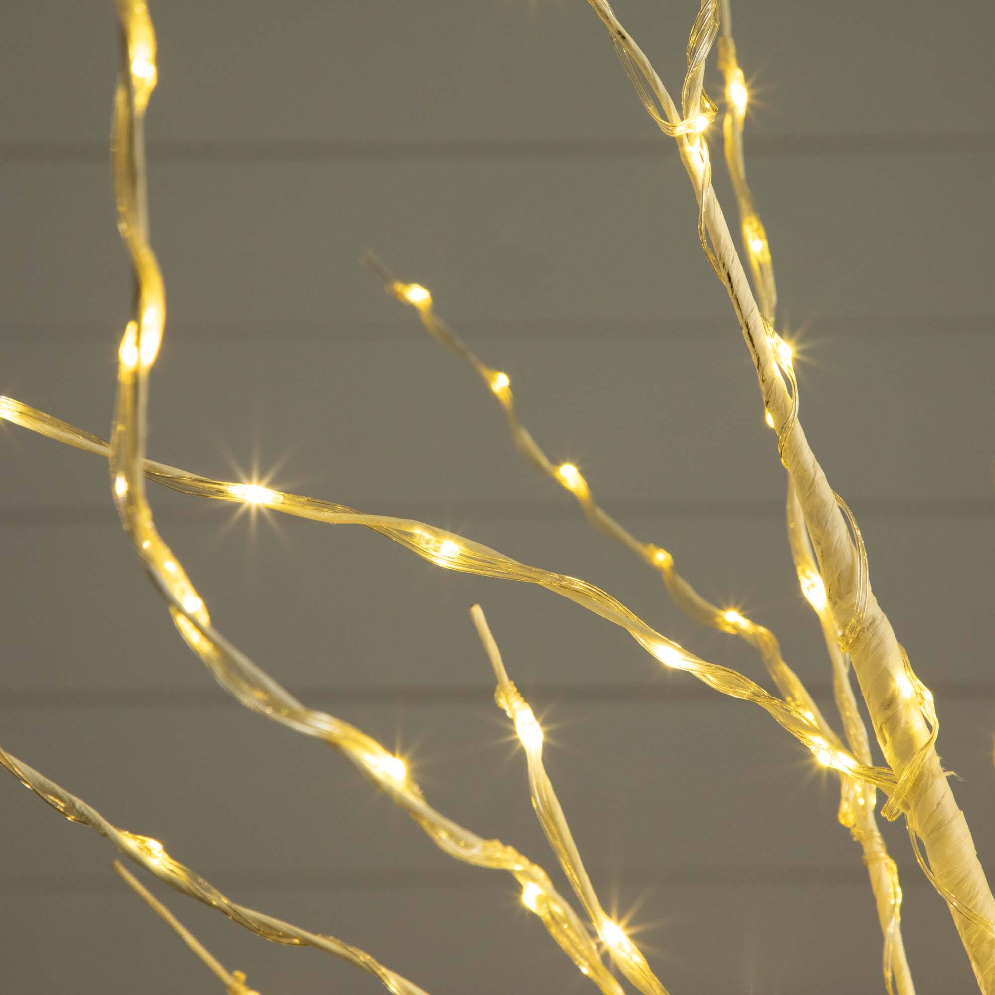 5ft. Pre-Lit White Birch Artificial Christmas Tree, Warm White LED Lights