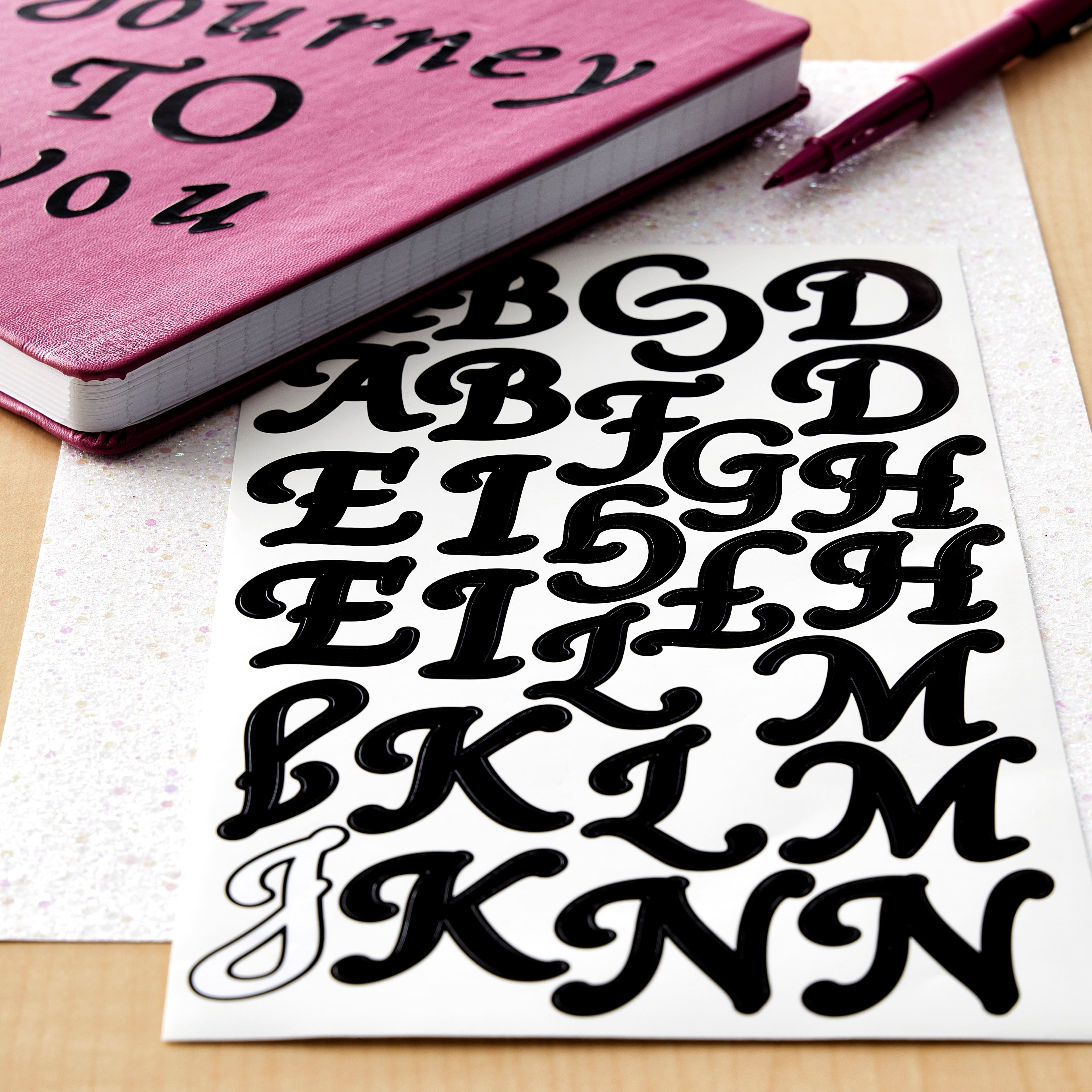 Large Elegant Black Alphabet Stickers Recollections™ | Letters ...