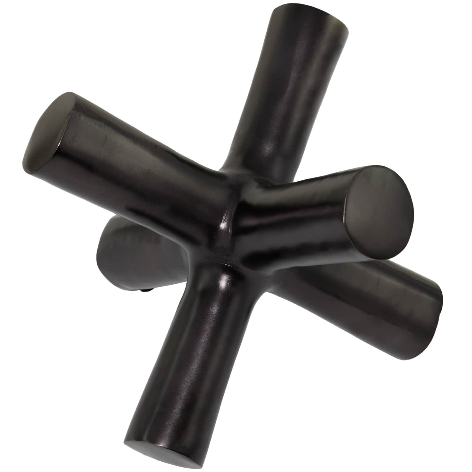 Black Aluminum Jack Abstract Tabletop Sculpture