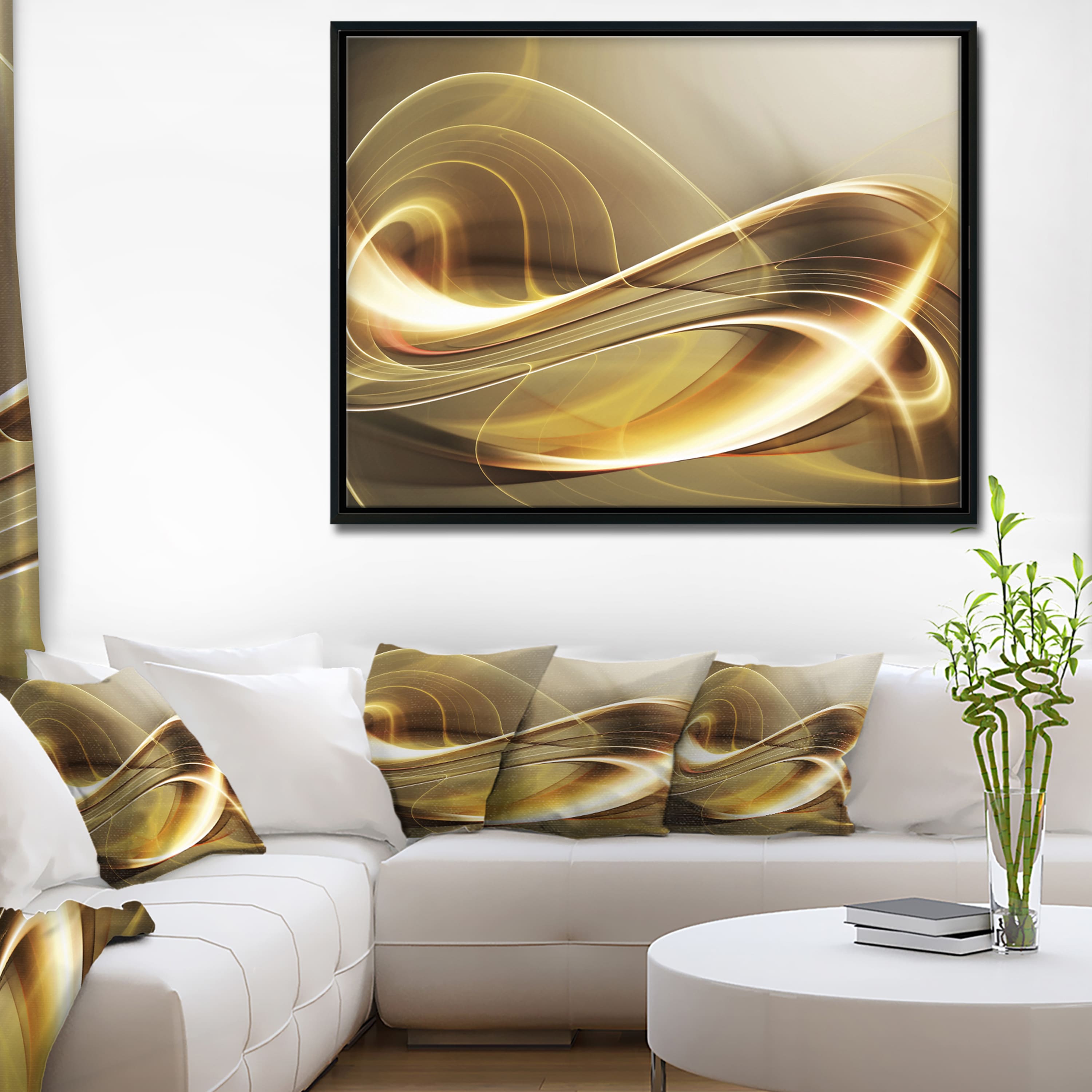 Designart - Elegant Modern Sofa - Large Abstract Framed Canvas Art