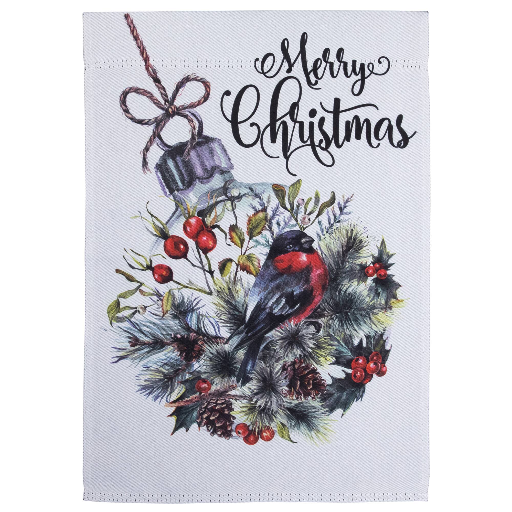 Merry Christmas Ornament Outdoor Christmas Garden Flag - 18&#x22; x 12.5&#x22;