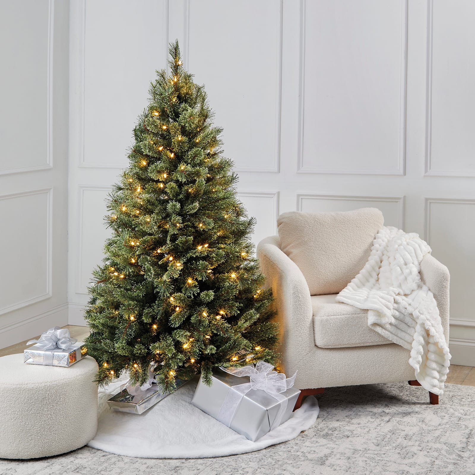 5ft. Pre-Lit Bowen Pine Artificial Christmas Tree, Warm White LED Lights by Ashland&#xAE;