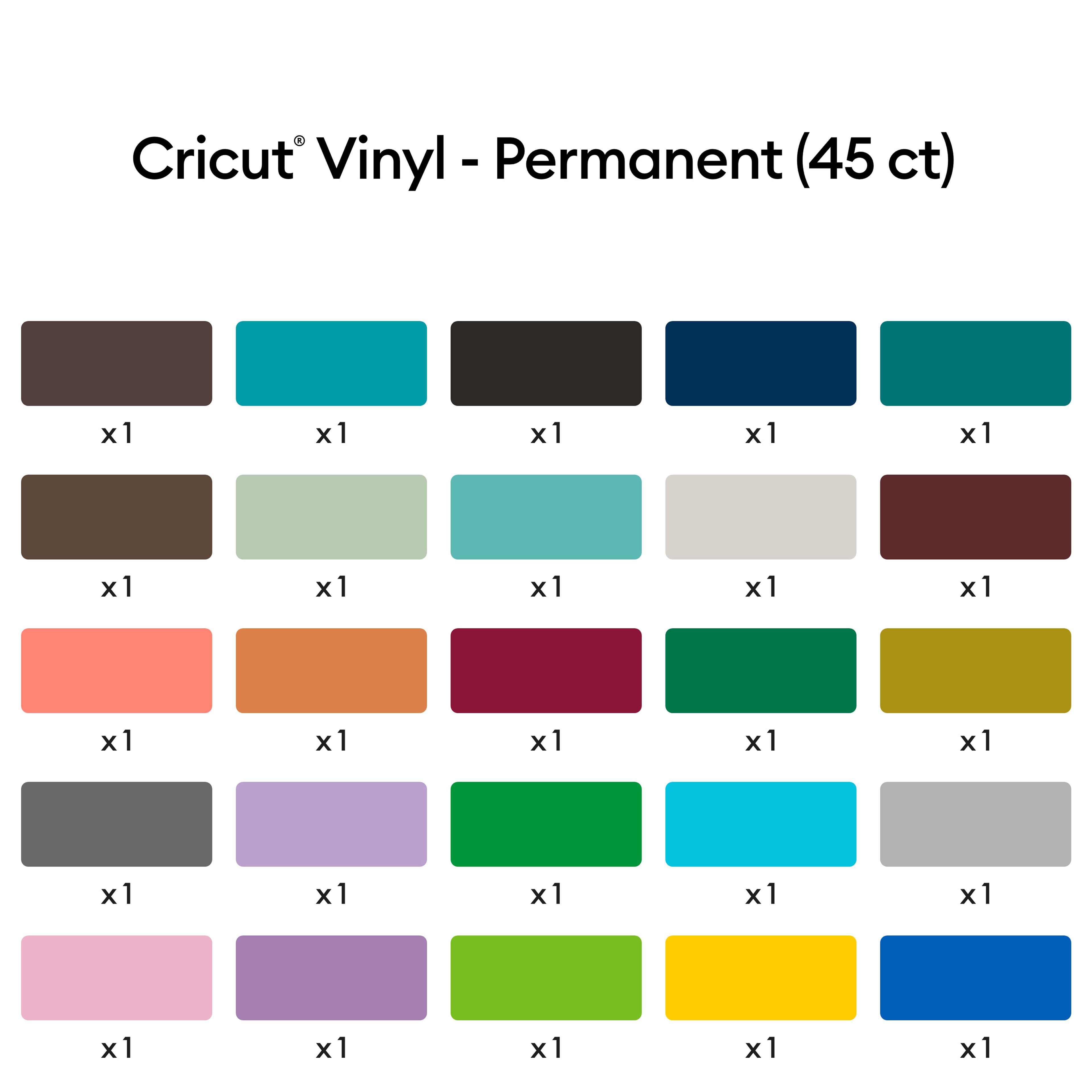Cricut&#xAE; Permanent Vinyl, Everything Sampler