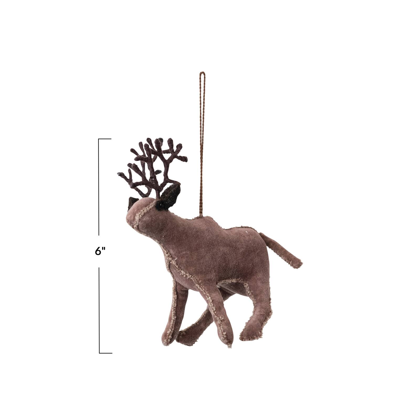Hello Honey&#xAE; 6&#x22; Brown Velvet Caribou Ornament