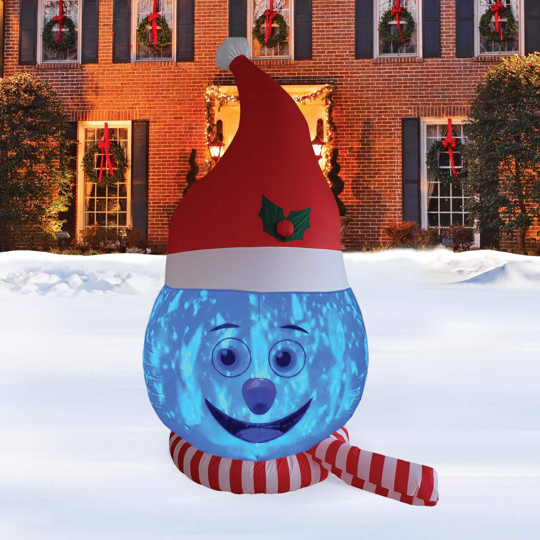 8ft. Inflatable Snowman Head with Shimmer Light