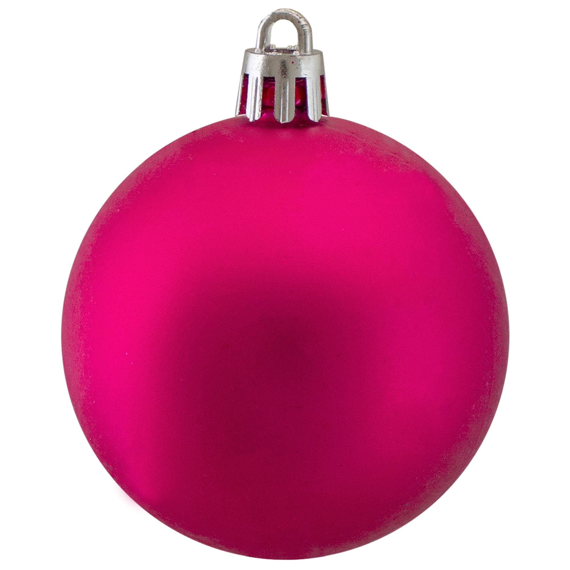 60ct. 2.5" Matte Magenta Plink Shatterproof Christmas Ball Ornaments