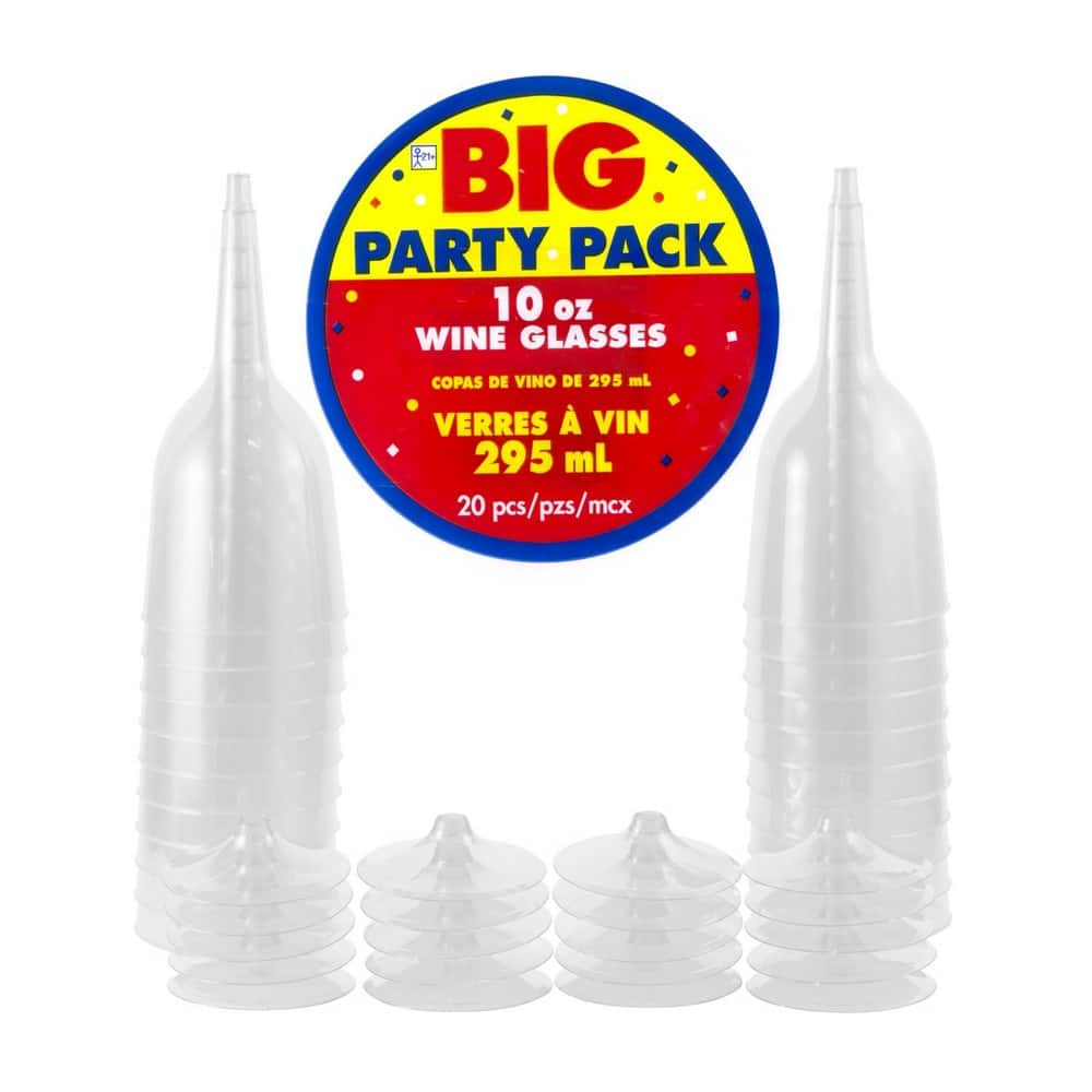 JAM Paper 10oz. Plastic Wine Glasses, 20ct.