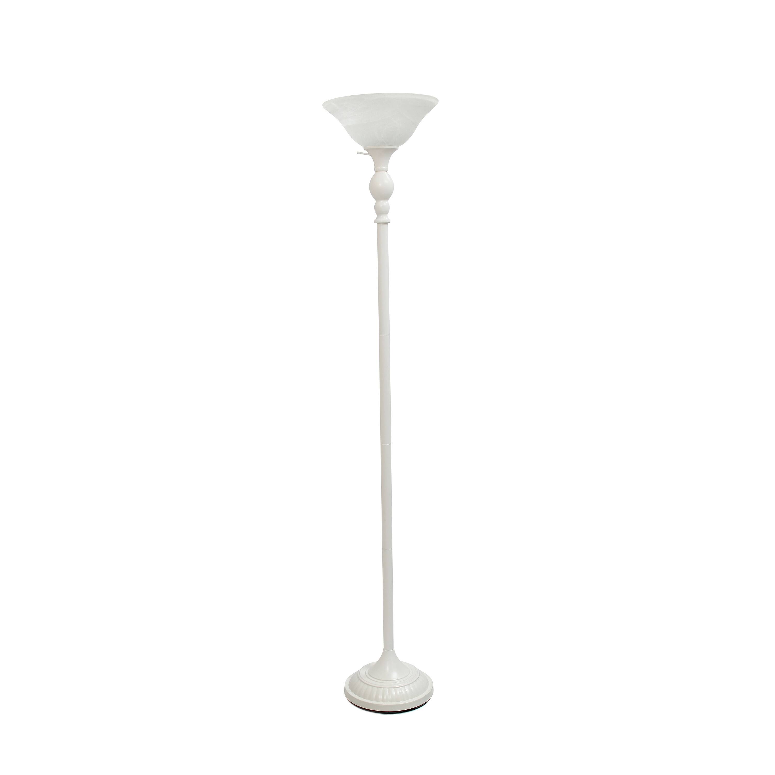 Lalia Home 6ft. Torchiere Floor Lamp with Marbleized Shade