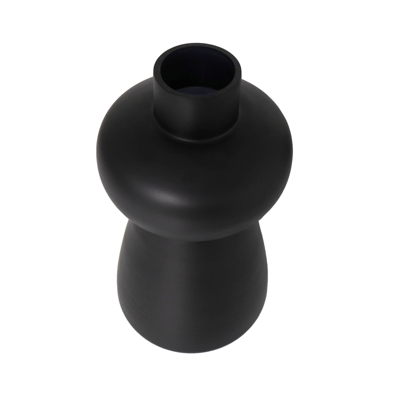 Black Glass Geometric Vase Set