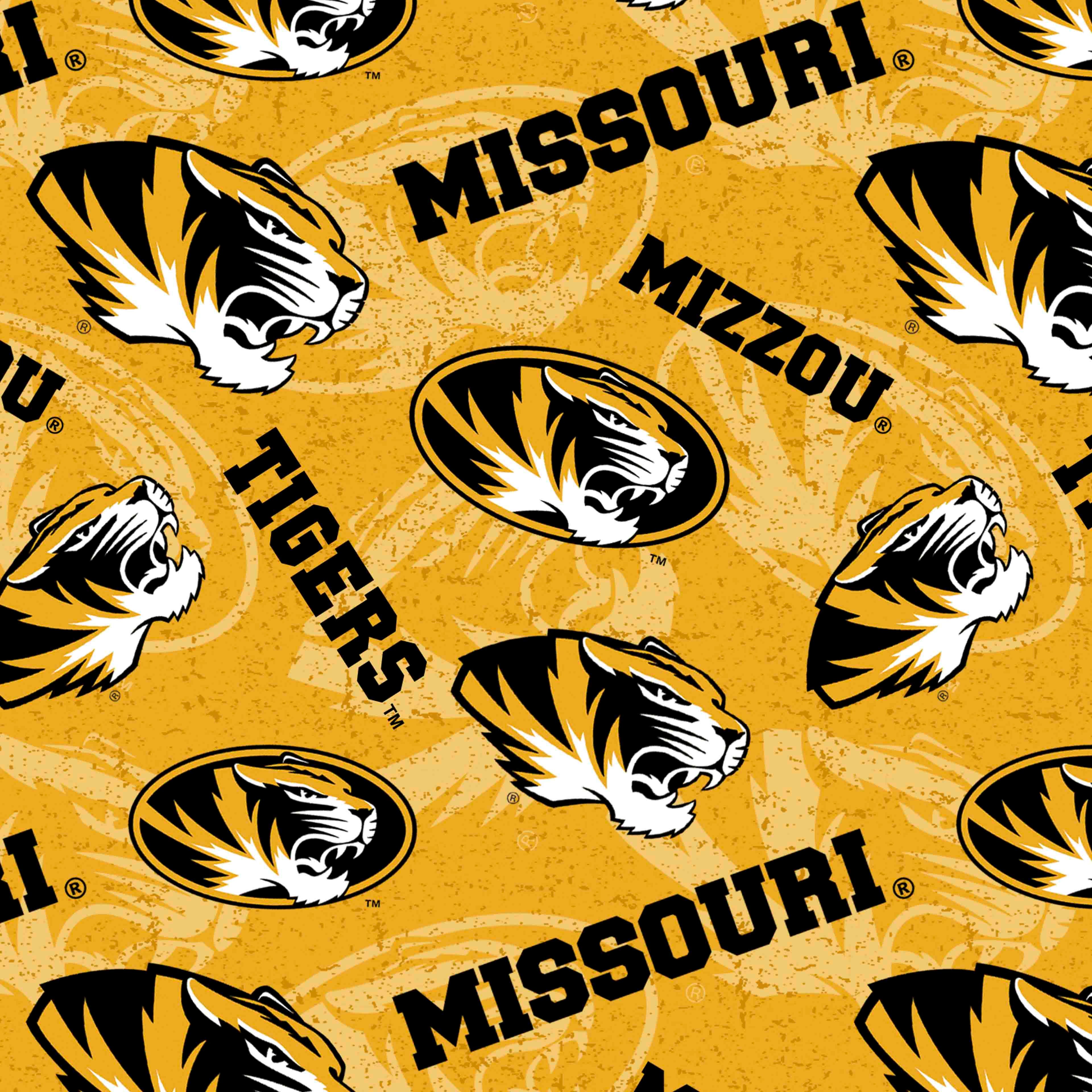 NCAA University of Missouri Tigers Cotton Fabric