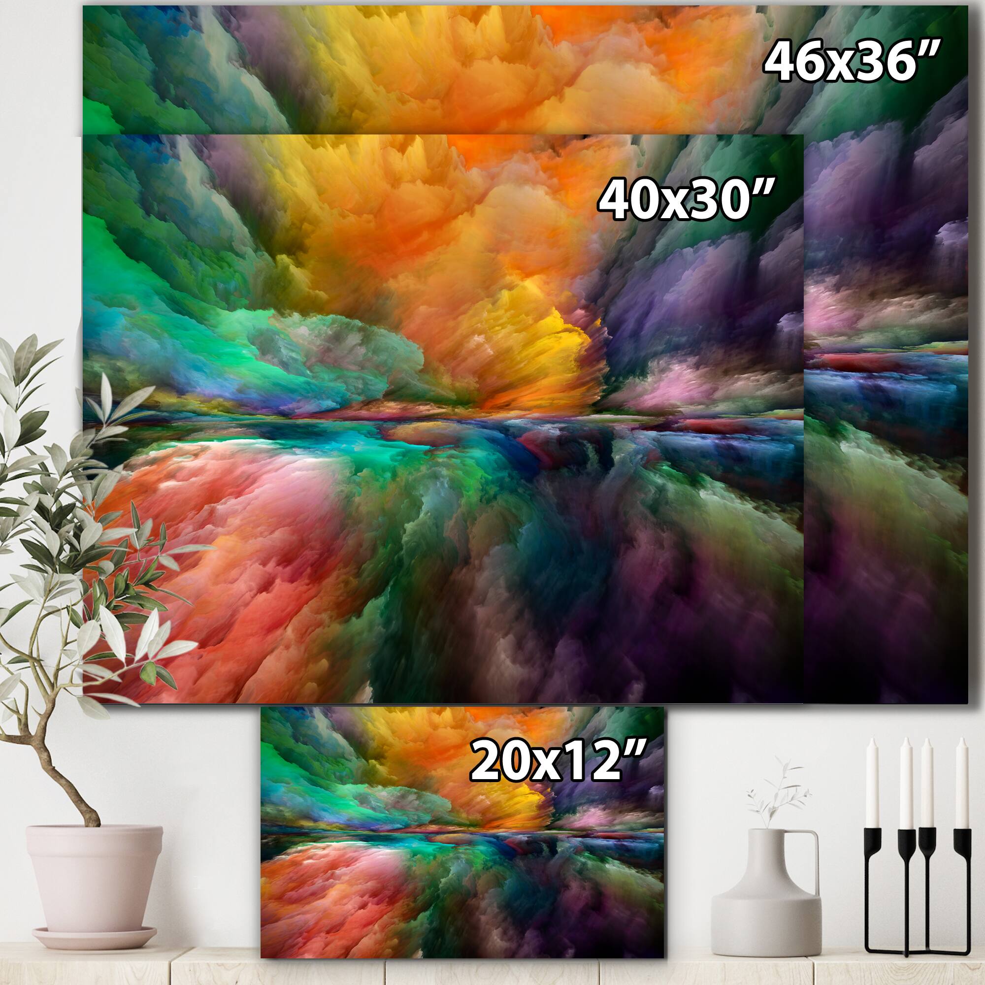 Designart - Colorful And Dark Gradient Clouds - Modern & Contemporary Canvas Wall Art Print